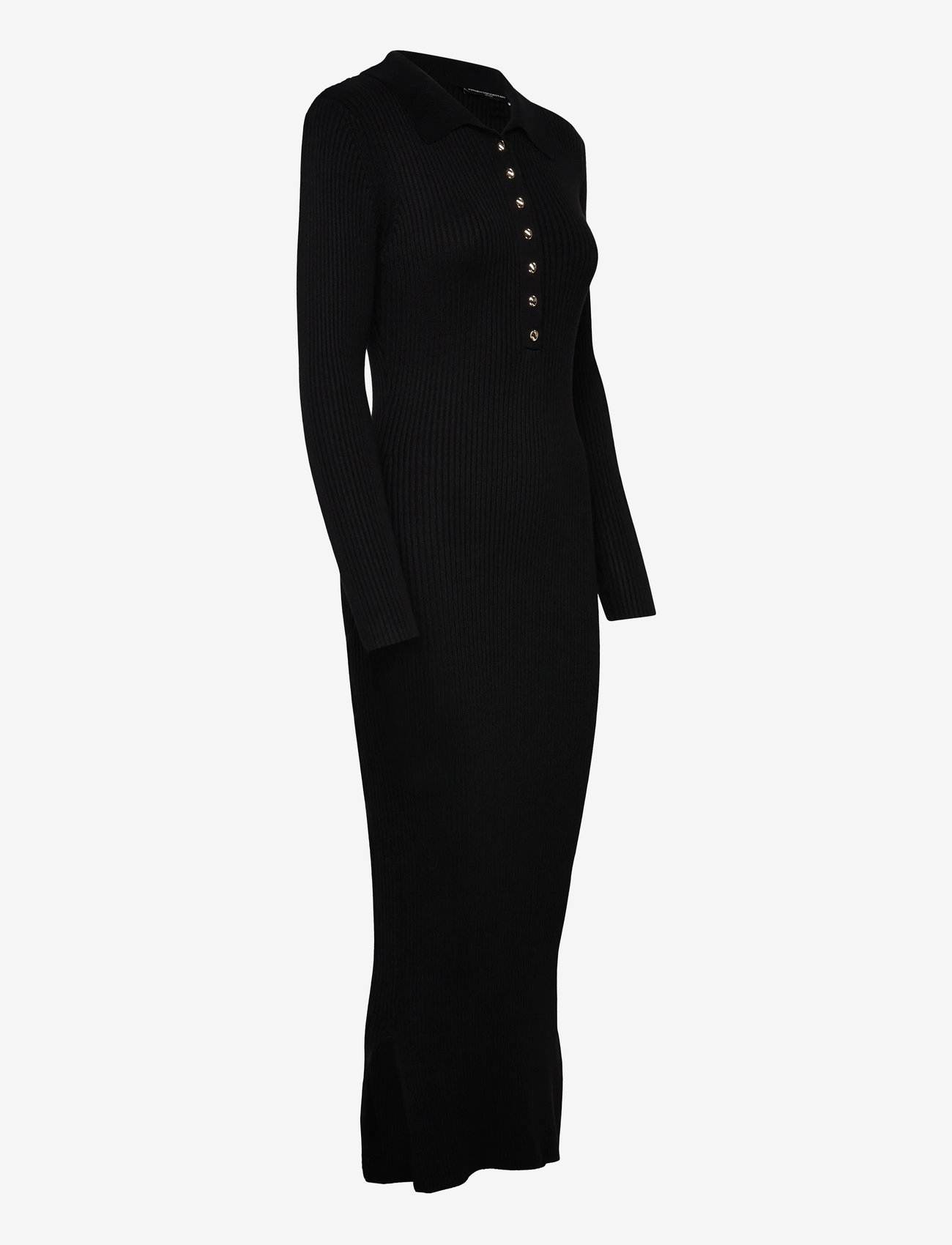 French Connection - MARI L/S COLLARED MIDI DRESS - t-shirt-kleider - black - 4