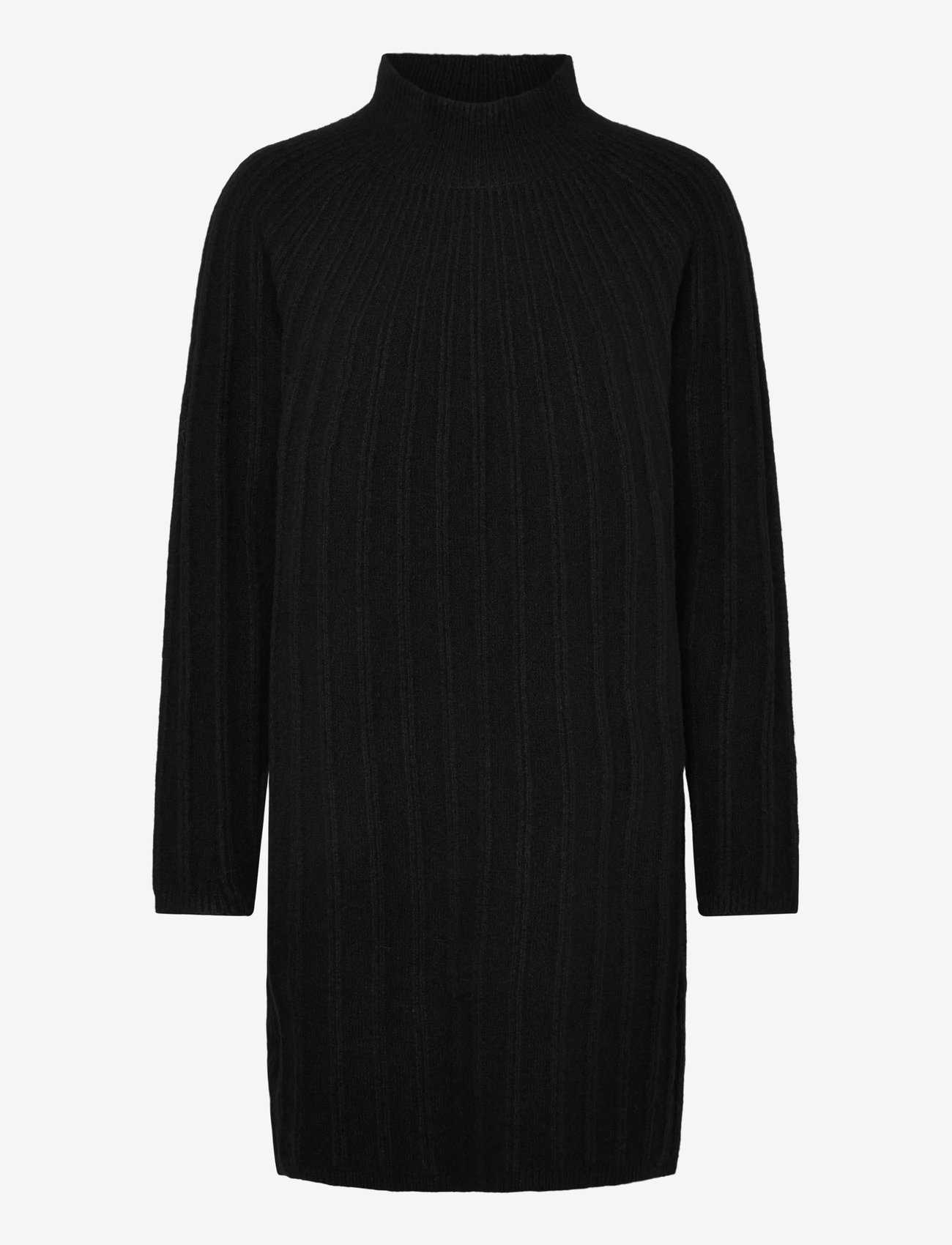 French Connection - KEZIA RECYCLED MOCK RIB DRESS - strickkleider - black - 0