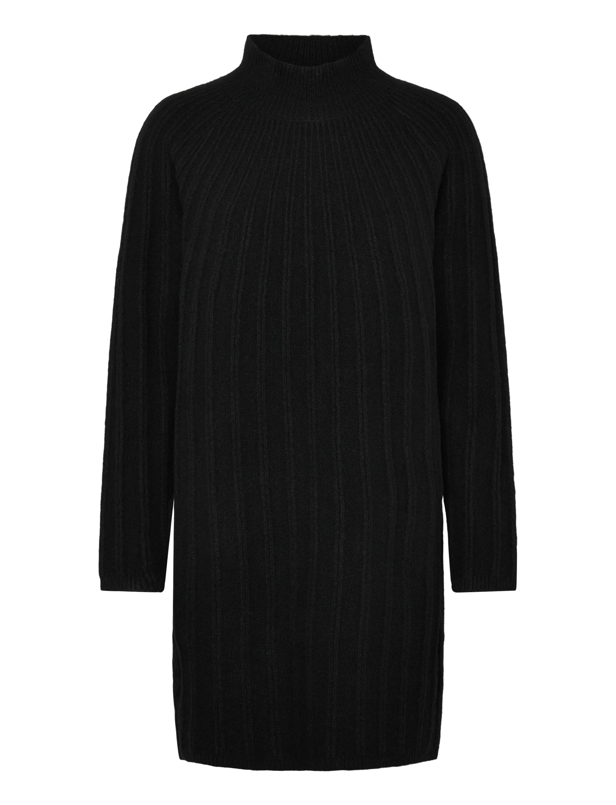 French Connection - KEZIA RECYCLED MOCK RIB DRESS - stickade klänningar - black - 1