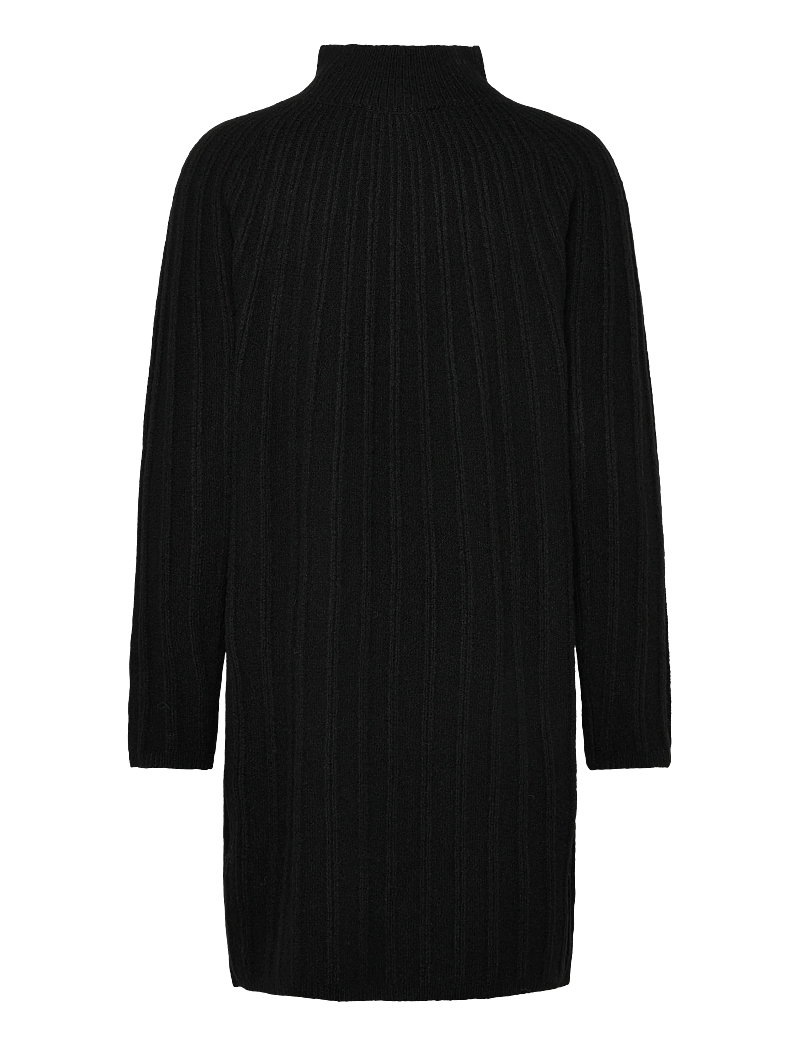 French Connection - KEZIA RECYCLED MOCK RIB DRESS - stickade klänningar - black - 2