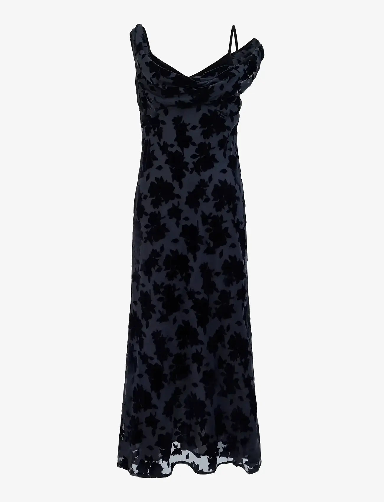 French Connection - KARA BURNOUT TWISTED MIDI DRES - midi kjoler - black - 1