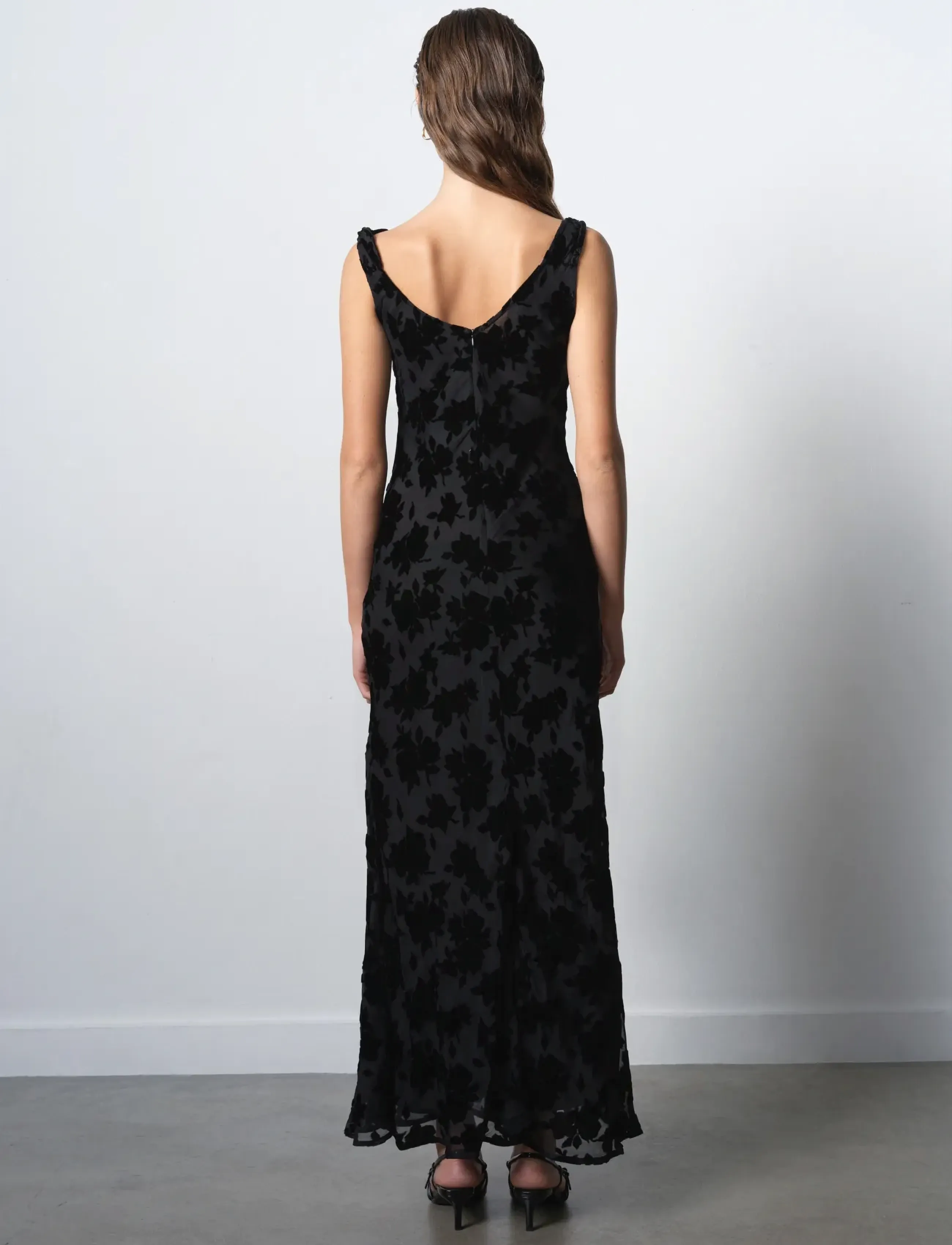 French Connection - KARA BURNOUT TWISTED MIDI DRES - midikleider - black - 4
