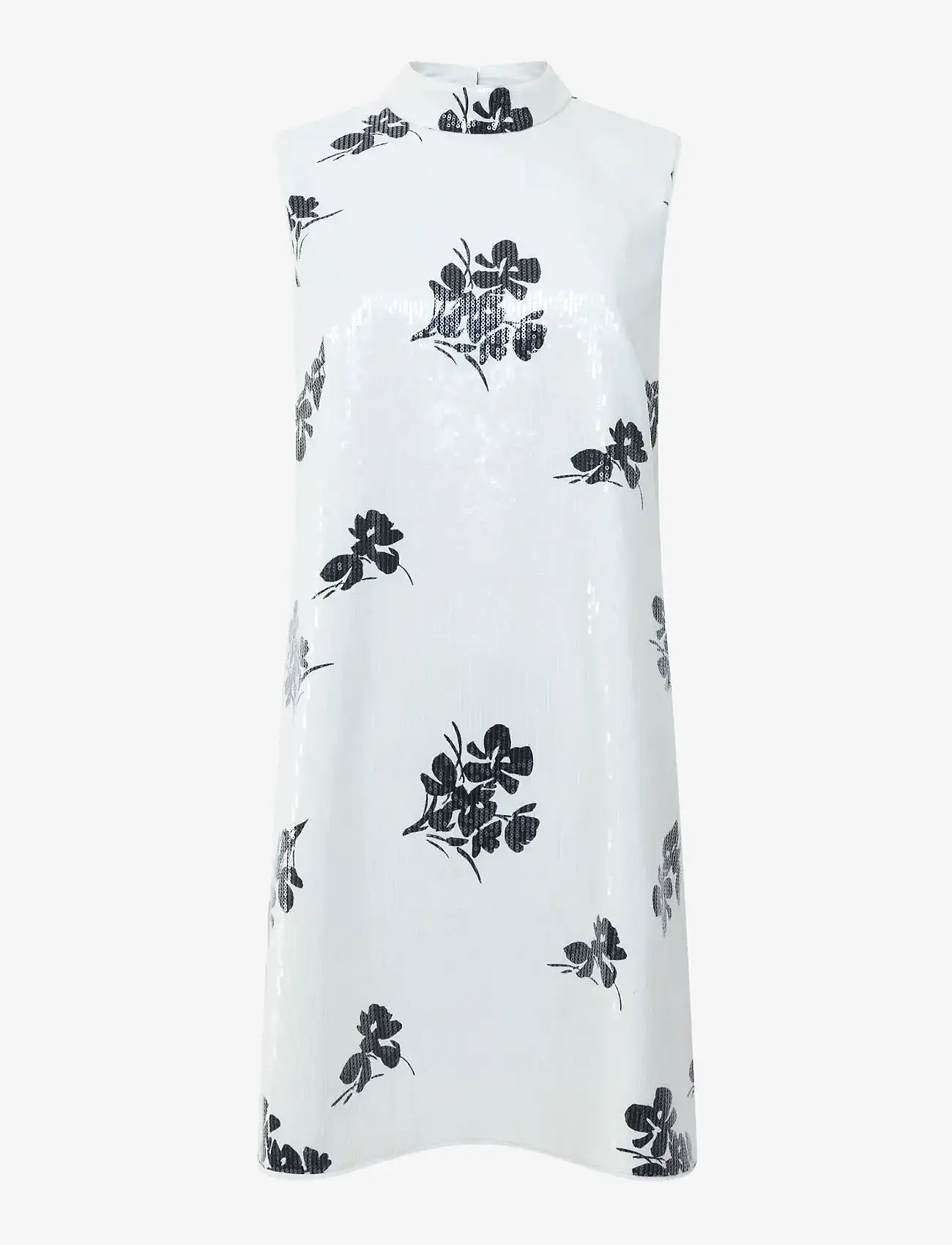 French Connection - MADELINE SEQUIN SLVLSS DRESS - litterkleidid - white/black - 1