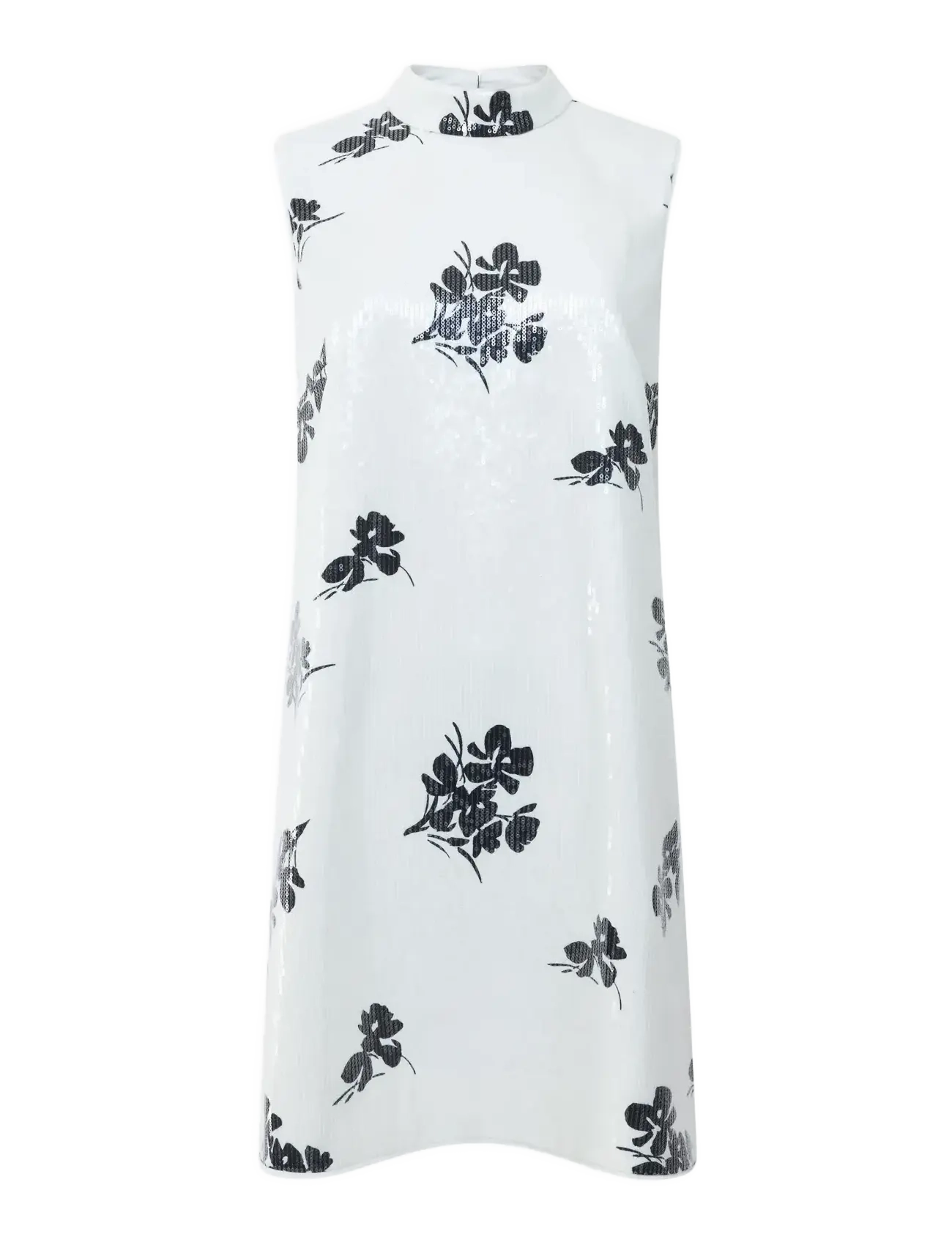 French Connection MADELINE SEQUIN SLVLSS DRESS - Sequin Dresses - WHITE/BLACK / white