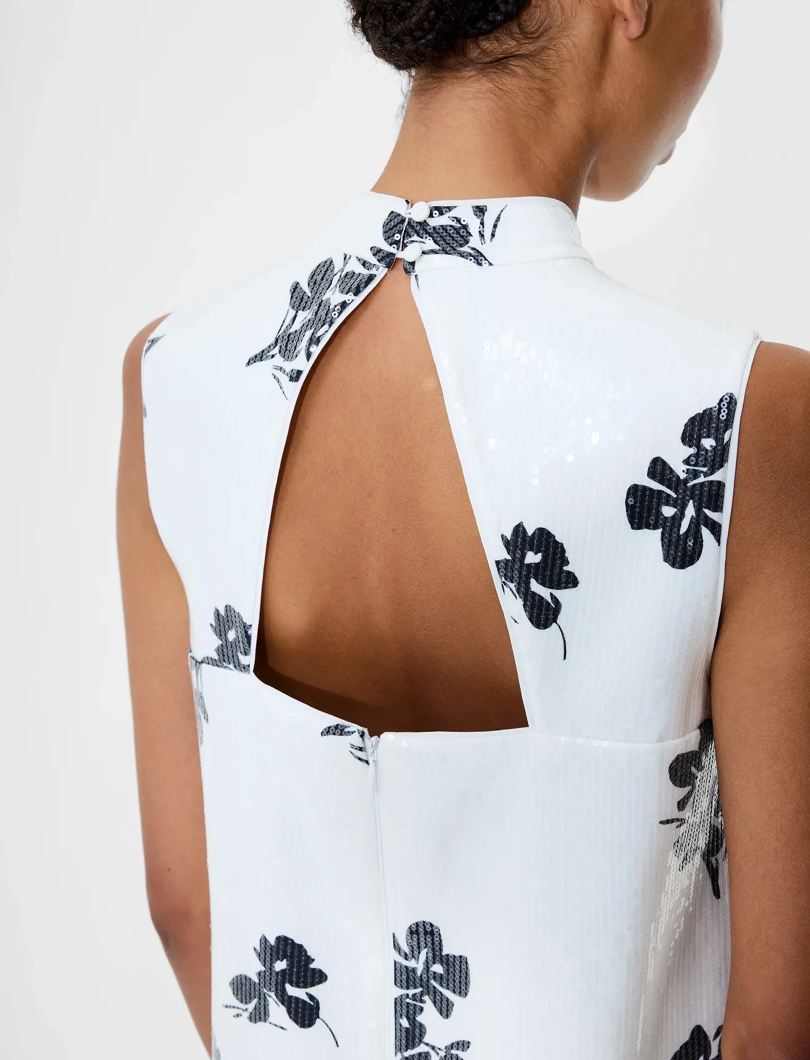 French Connection - MADELINE SEQUIN SLVLSS DRESS - sequin dresses - white/black - 2