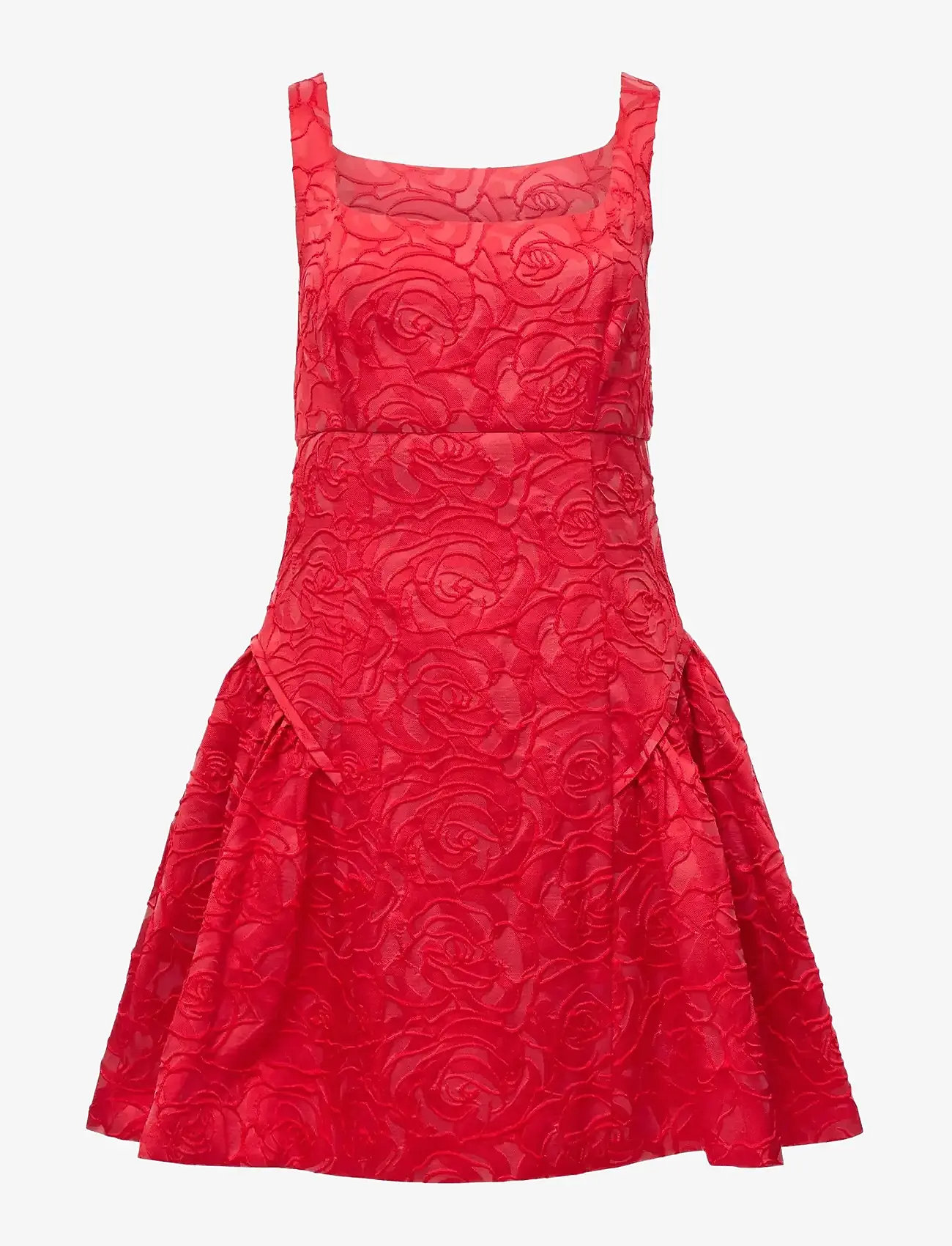 French Connection - CREA JACQUARD FLARED DRESS - cocktailklänningar - lipstick red - 1