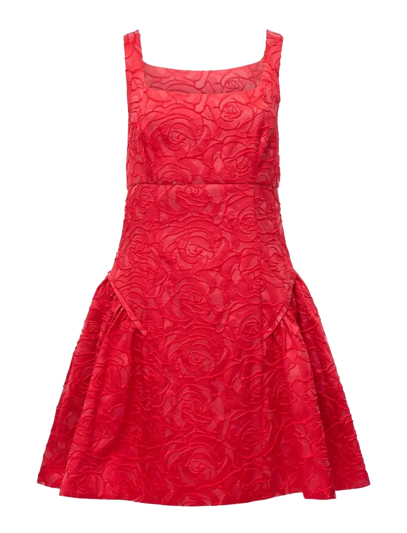 French Connection CREA JACQUARD FLARED DRESS - French Connection - LIPSTICK RED / red