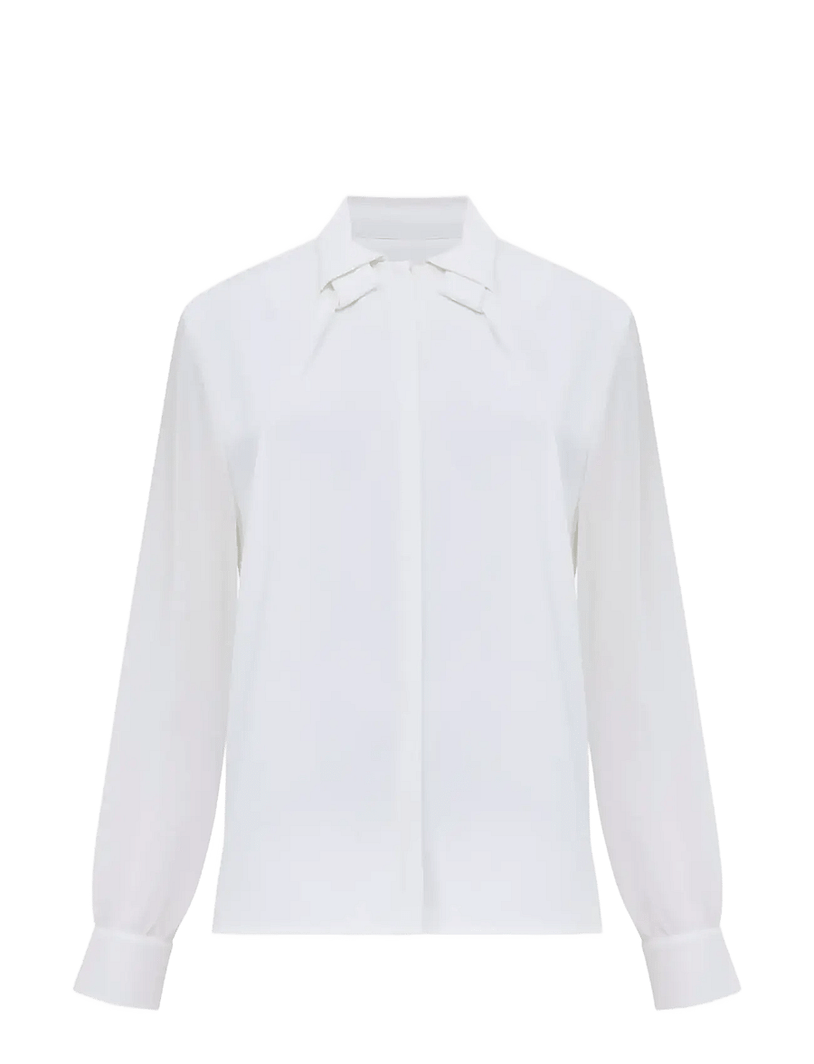 French Connection - AREZZO CREPE COLLAR DETAIL SHI - long sleeved blouses - summer white - 1