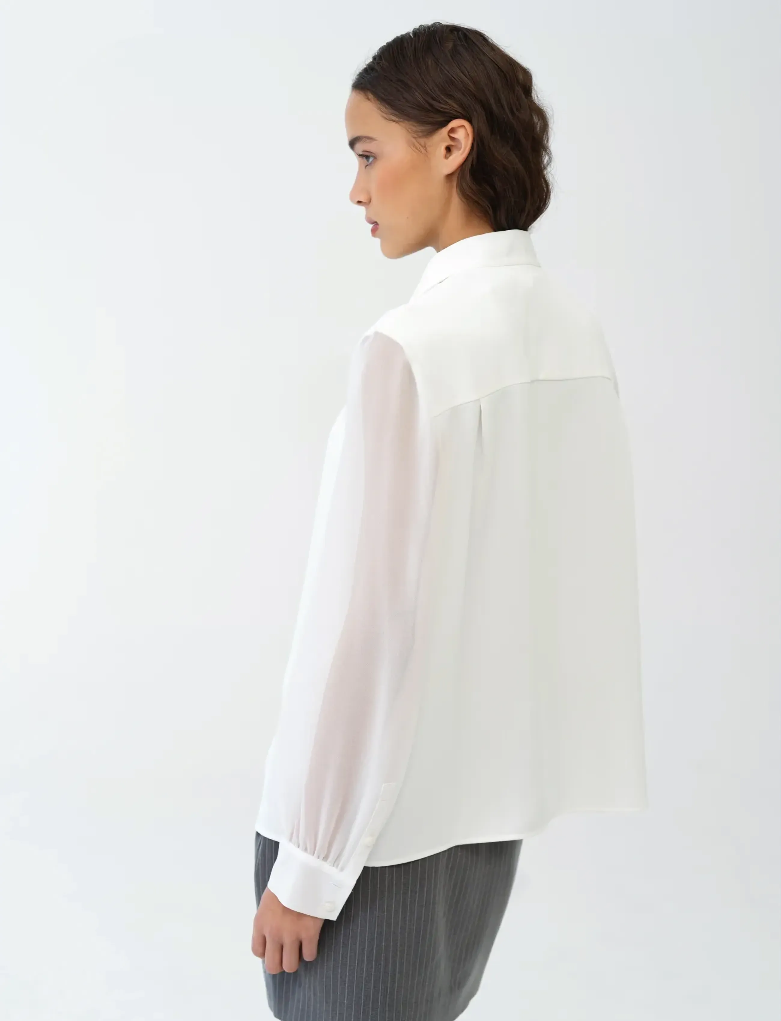 French Connection - AREZZO CREPE COLLAR DETAIL SHI - langærmede bluser - summer white - 3