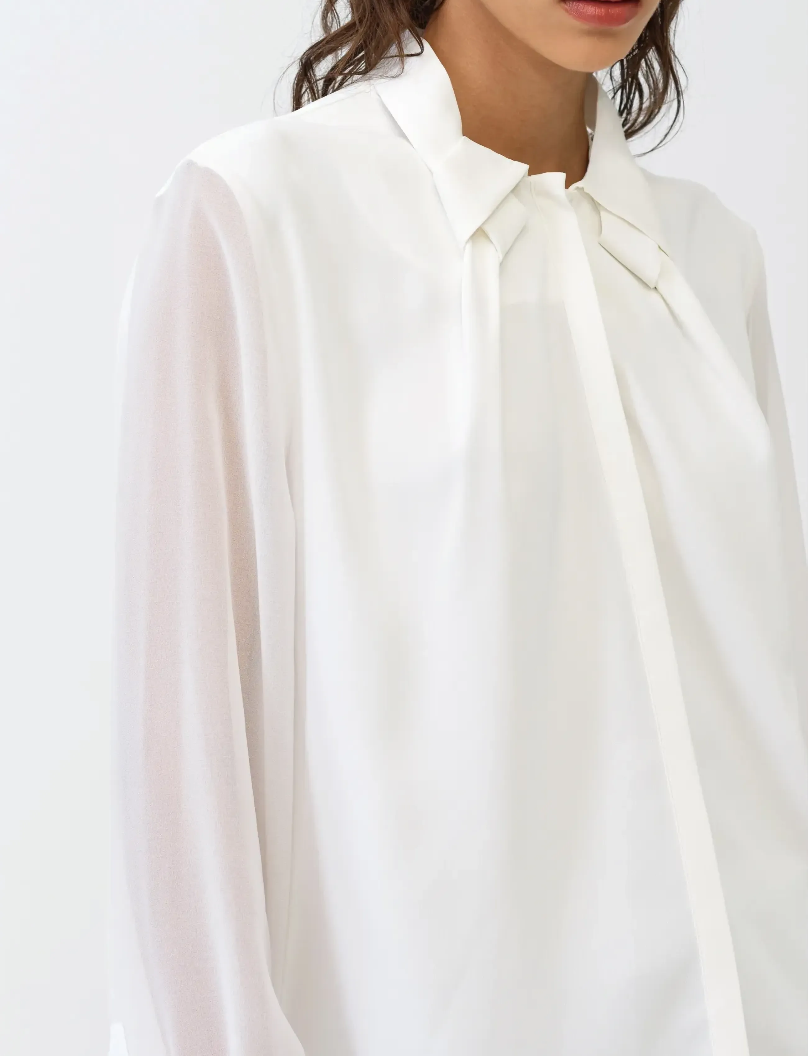 French Connection - AREZZO CREPE COLLAR DETAIL SHI - langærmede bluser - summer white - 4