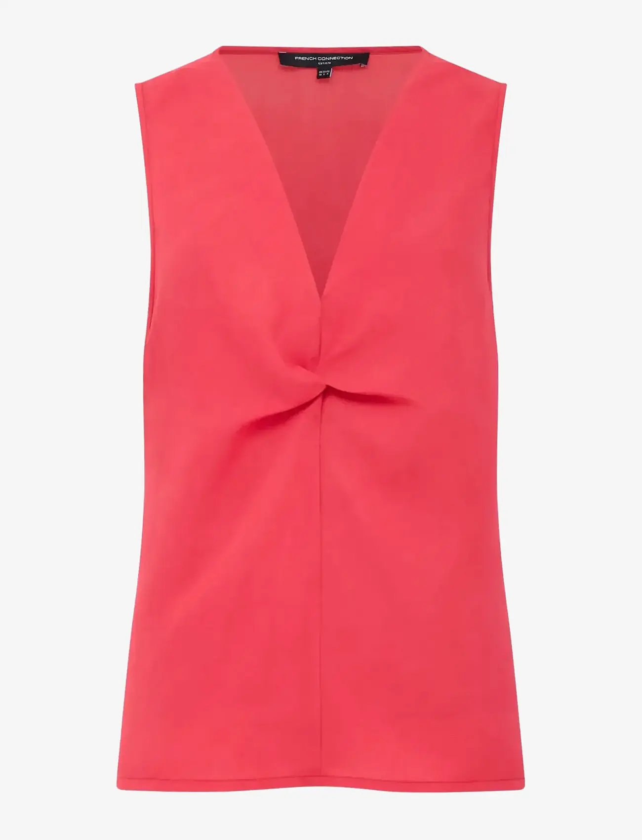 French Connection - MILA GEORGETTE FRONT TWIST TOP - sleeveless blouses - watermelon red - 1