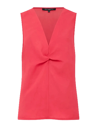 French Connection MILA GEORGETTE FRONT TWIST TOP - French Connection - WATERMELON RED / red