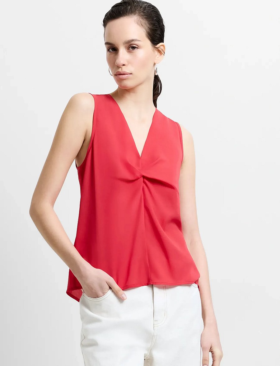 French Connection - MILA GEORGETTE FRONT TWIST TOP - Ærmeløse bluser - watermelon red - 0