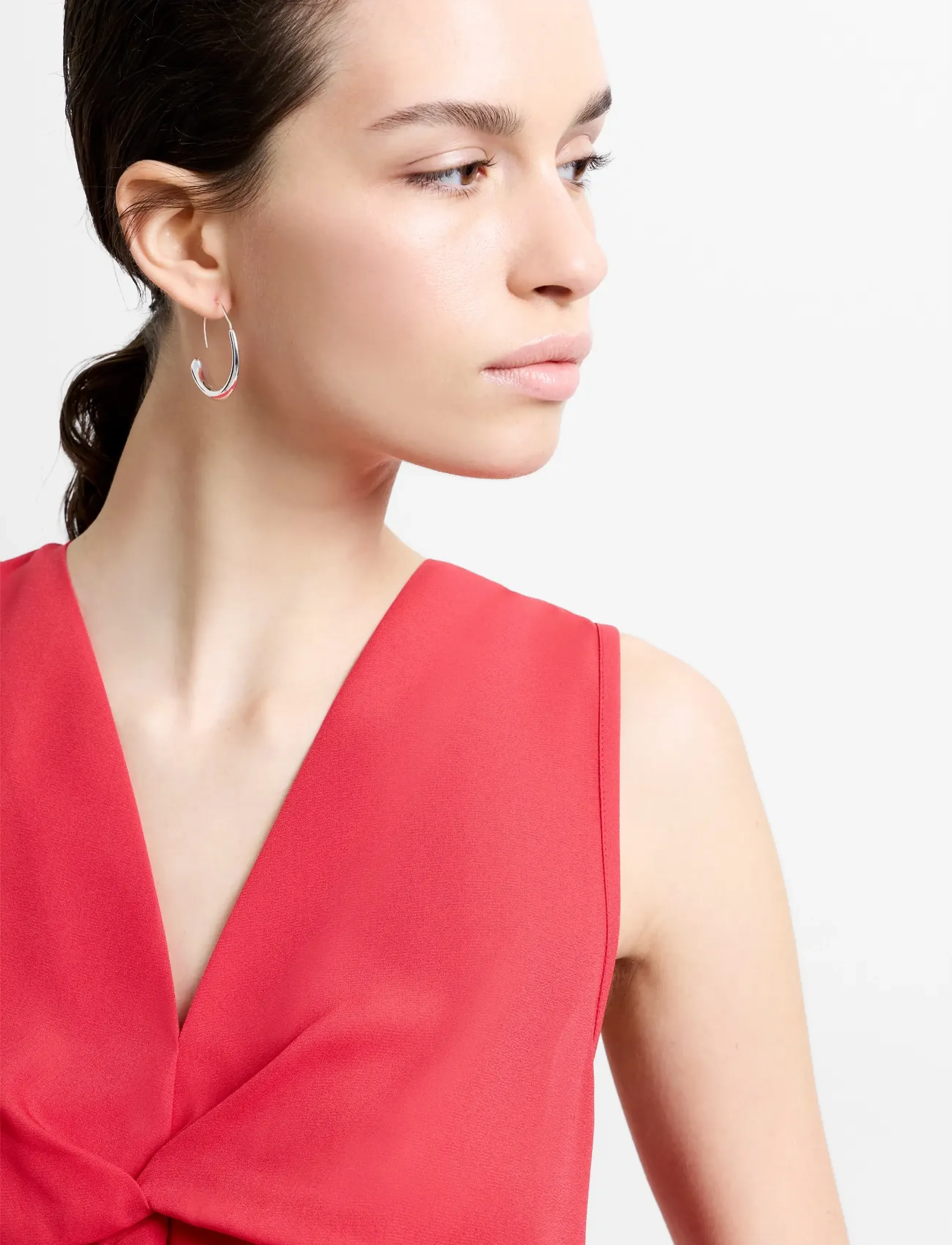 French Connection - MILA GEORGETTE FRONT TWIST TOP - palaidinės be rankovių - watermelon red - 3
