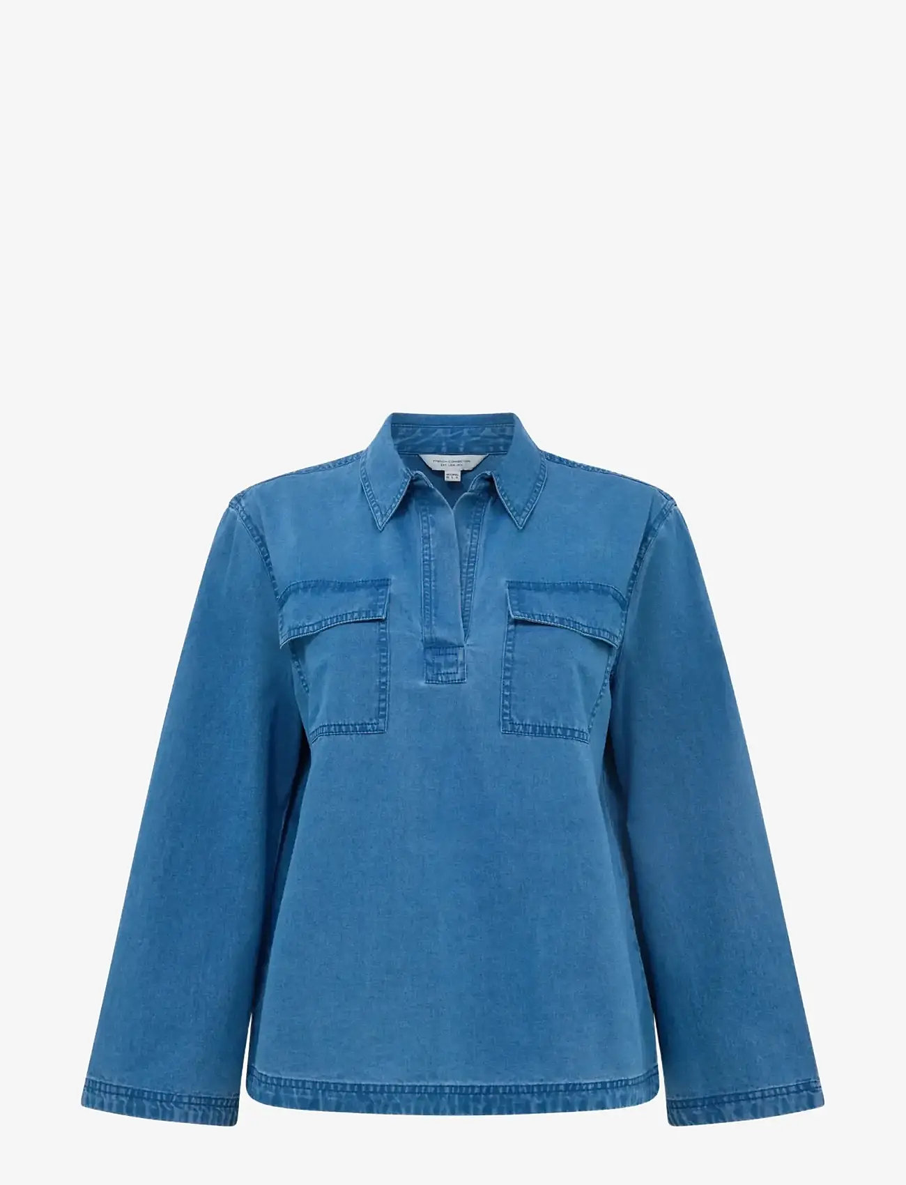 French Connection - ZAVES CHAMBRAY POCKET SHIRT - denim shirts - medium bleach wash - 1