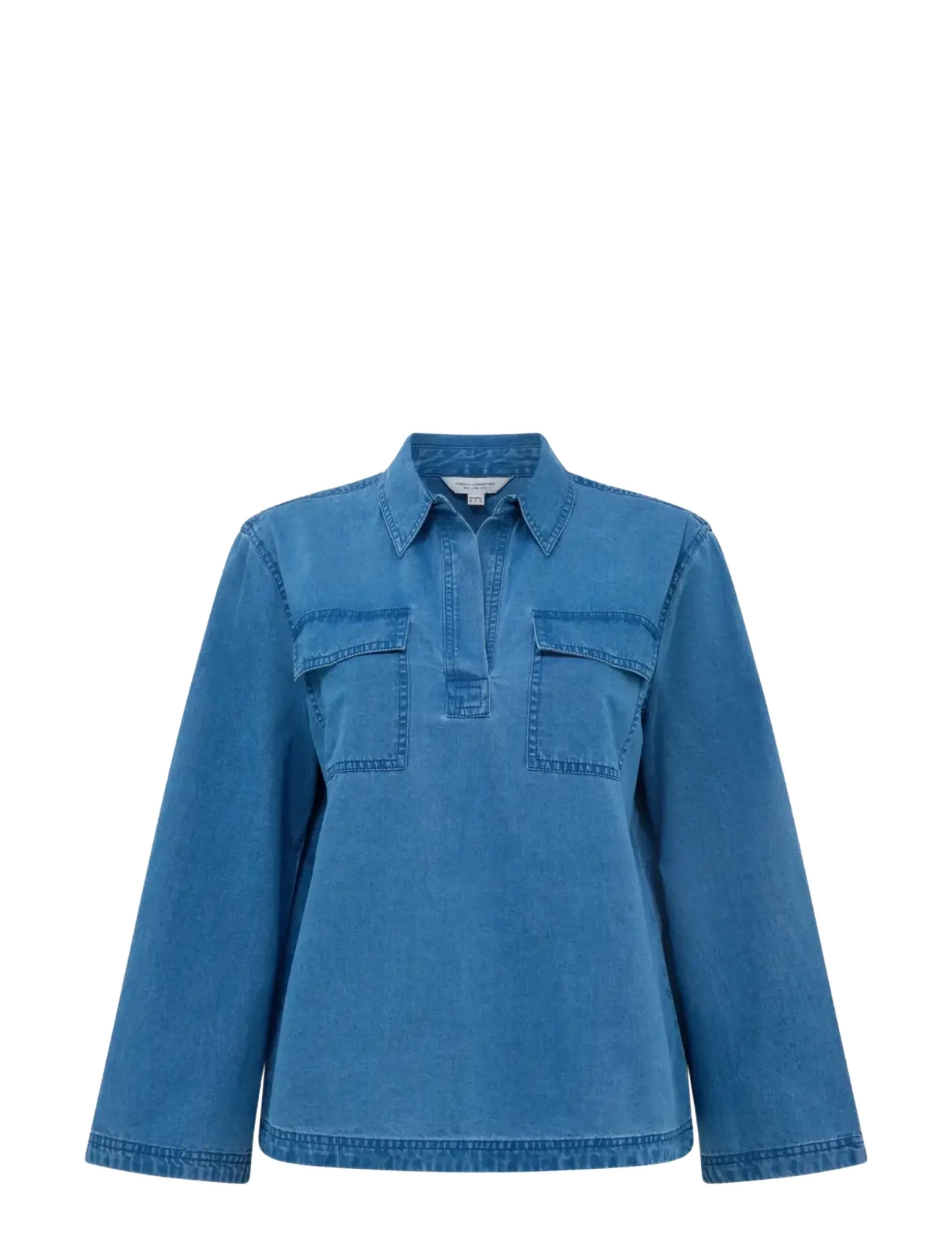 French Connection ZAVES CHAMBRAY POCKET SHIRT - Tøj - MEDIUM BLEACH WASH / blue