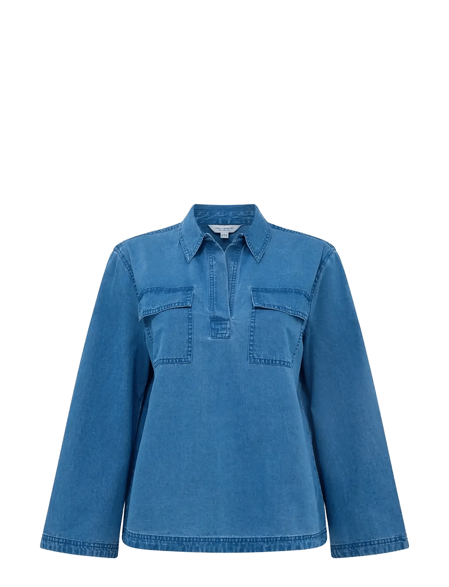 French Connection - ZAVES CHAMBRAY POCKET SHIRT - denimskjorter - medium bleach wash - 1