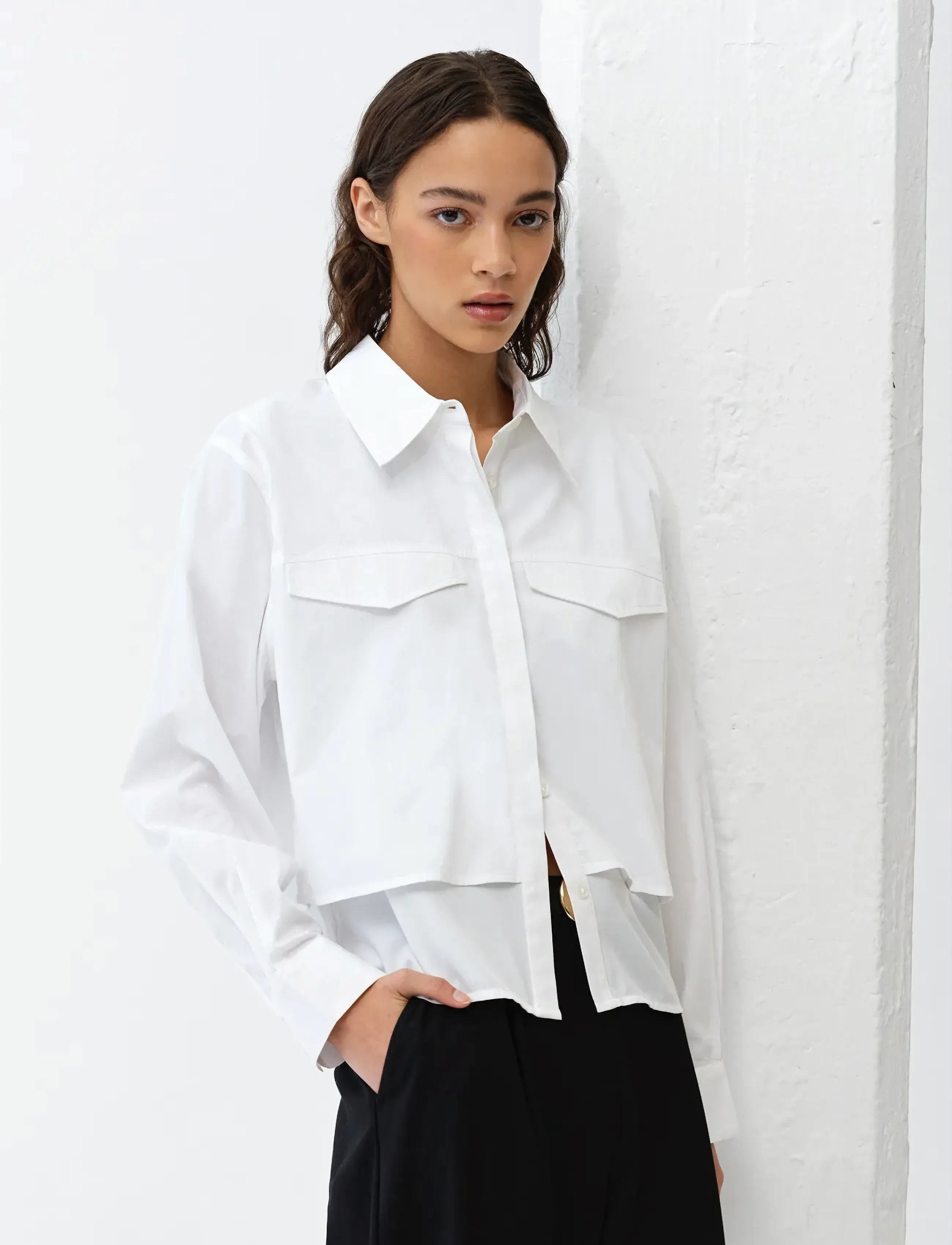 French Connection CAMBRIA MILLA MIX SHIRT - Blūzes un krekli - LINEN WHITE / white