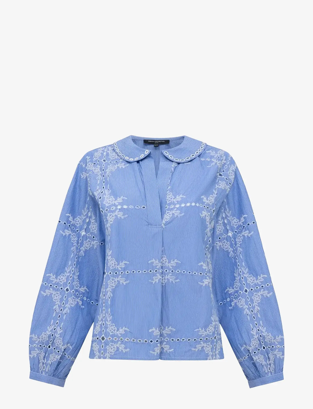 French Connection - GRAYSON PETER PAN COLLAR TOP - langærmede bluser - blue/white - 1