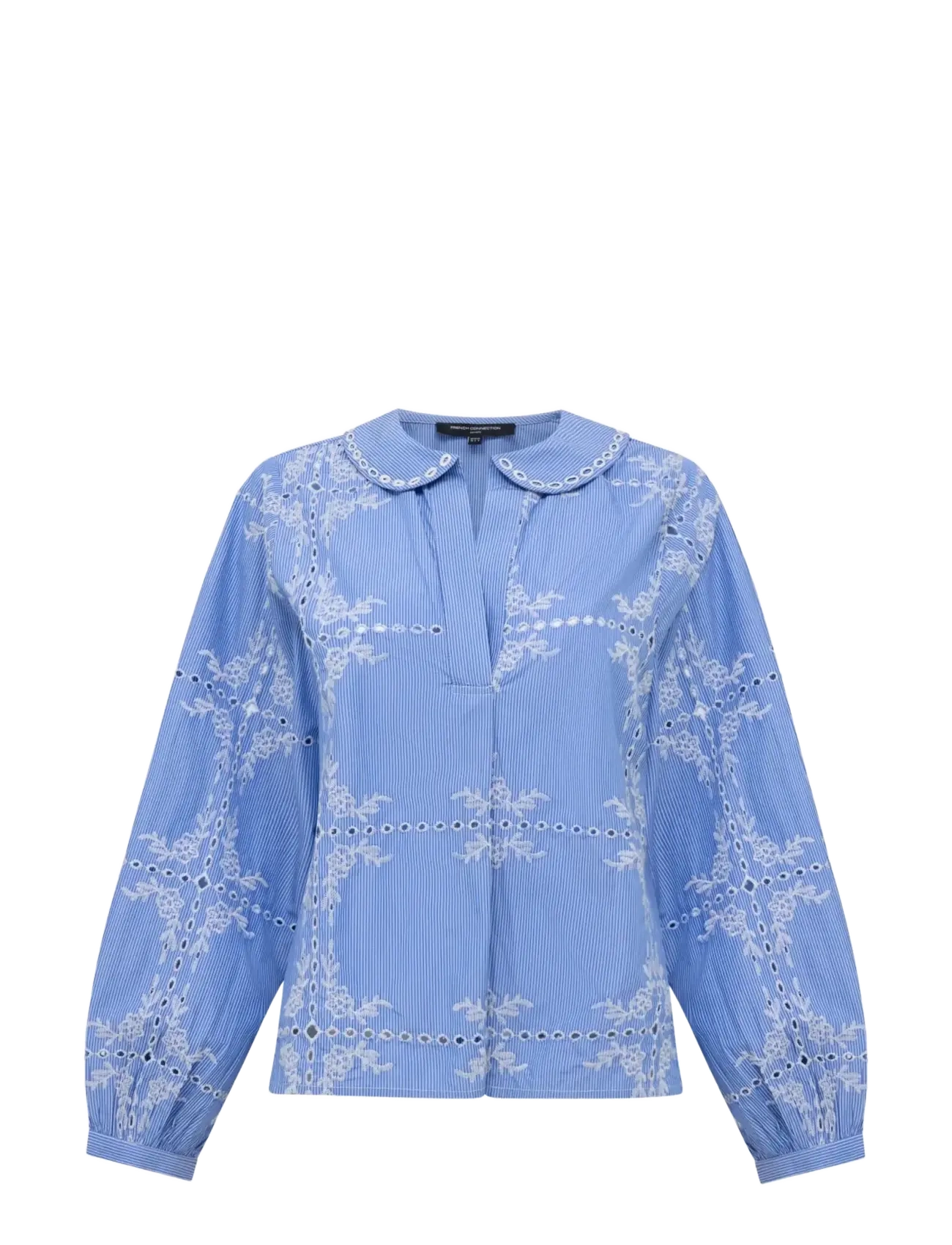 French Connection - GRAYSON PETER PAN COLLAR TOP - pikkade varrukatega pluusid - blue/white - 1