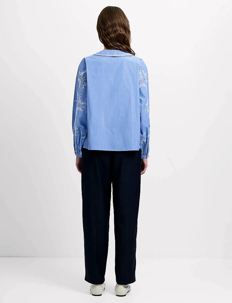 French Connection - GRAYSON PETER PAN COLLAR TOP - langärmlige blusen - blue/white - 3