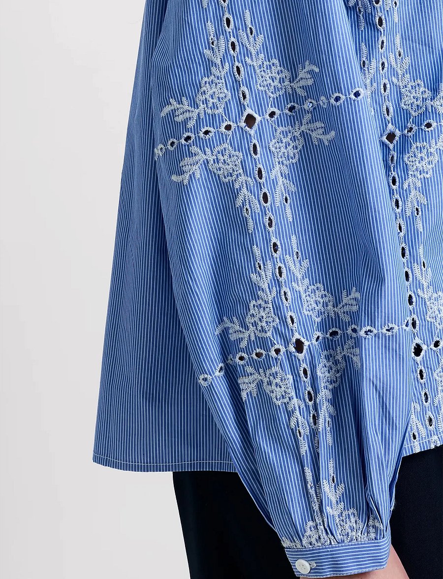 French Connection - GRAYSON PETER PAN COLLAR TOP - langärmelige blusen - blue/white - 5