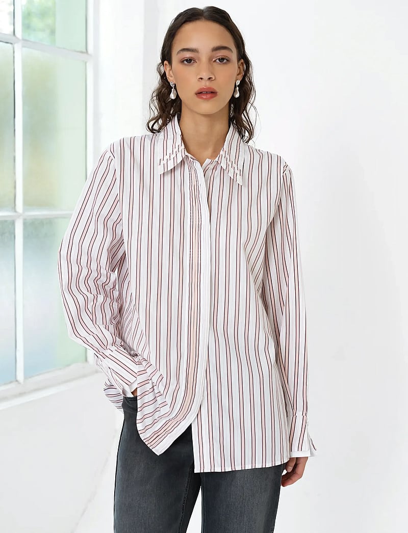 French Connection - CAMBRIA COTTON PINTUCK SHIRT - langärmlige hemden - powder pink multi - 2