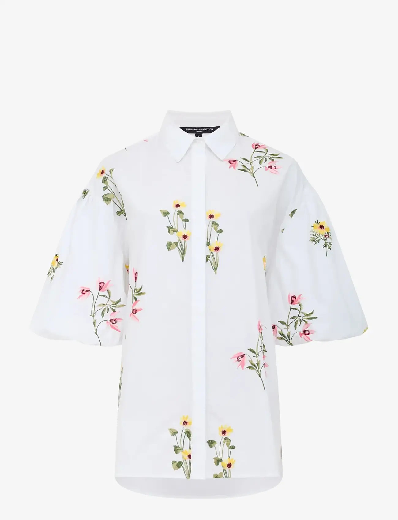 French Connection - CAMBRIA COTTON SS SHIRT - short-sleeved shirts - linen white - 1