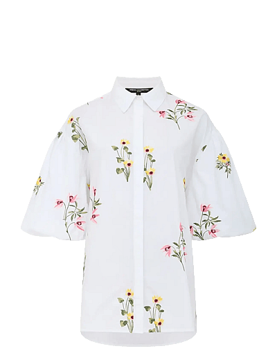French Connection CAMBRIA COTTON SS SHIRT - French Connection - LINEN WHITE / white