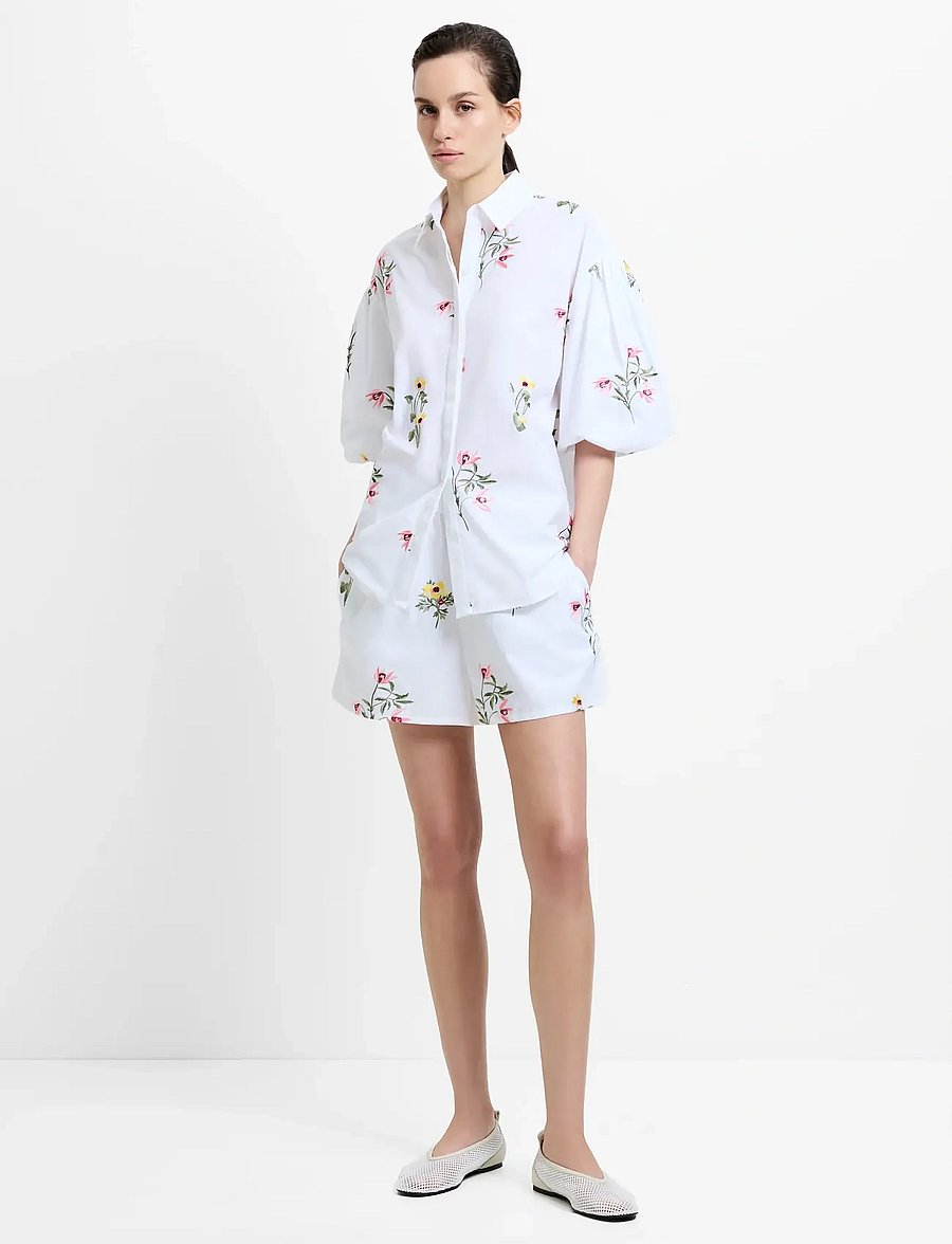 French Connection - CAMBRIA COTTON SS SHIRT - kortærmede skjorter - linen white - 0