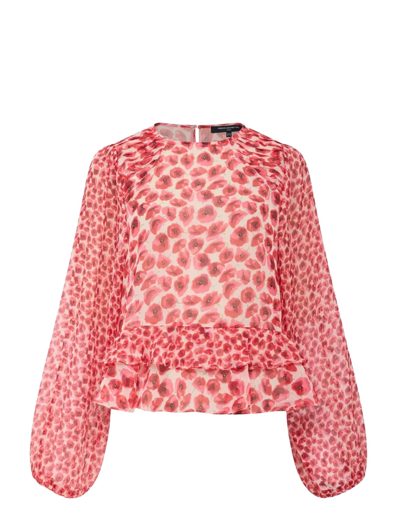 French Connection POPPY EMINA SEMI SHEER TOP - Kleidung - RED MULTI / red