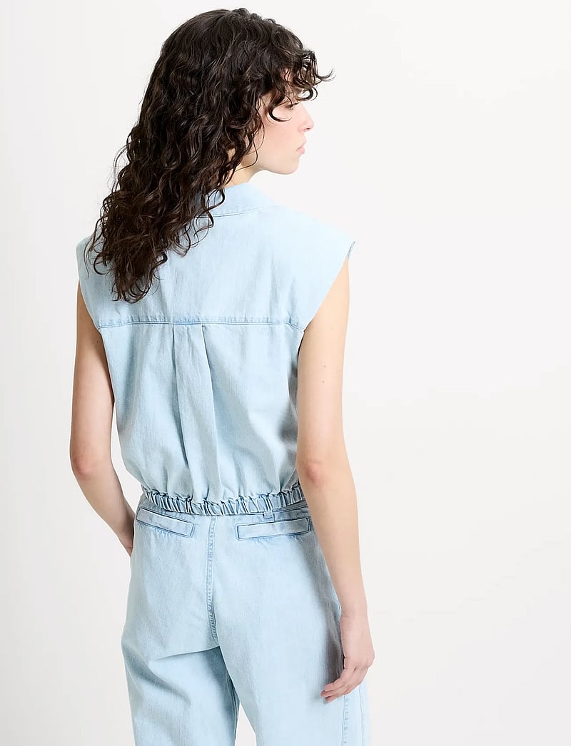 French Connection - CHESS TWIST CROPPED DENM SHIRT - teksasärgid - beach blue - 2