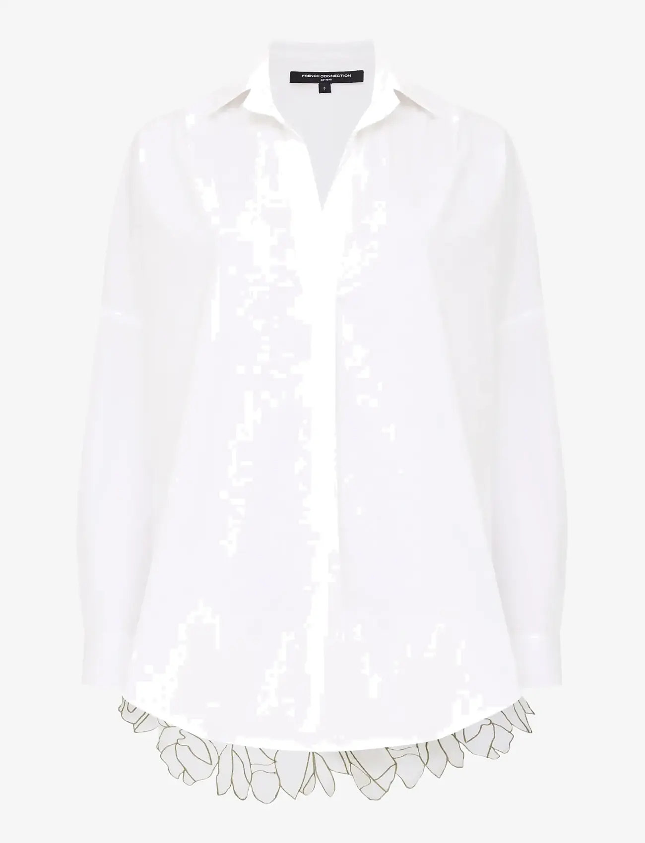 French Connection - LOTTA ALEXIS CUTOUT BACK SHIRT - long-sleeved shirts - linen white/khaki - 1
