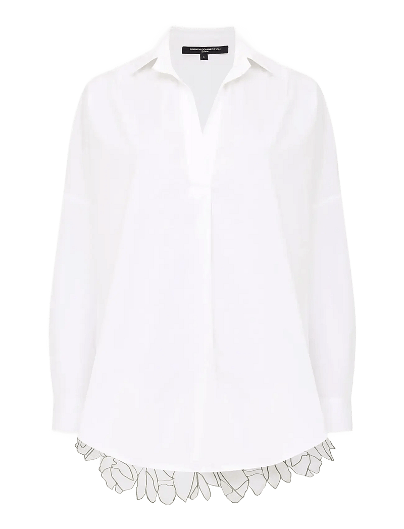 French Connection - LOTTA ALEXIS CUTOUT BACK SHIRT - long-sleeved shirts - linen white/khaki - 1