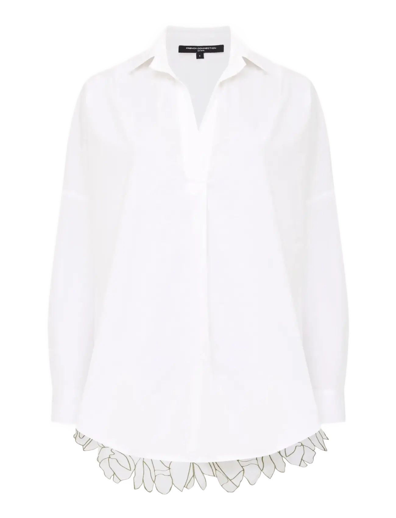 French Connection LOTTA ALEXIS CUTOUT BACK SHIRT - Tunikaer - LINEN WHITE/KHAKI / white