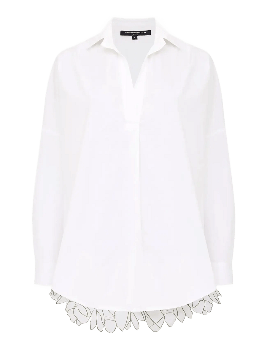 French Connection - LOTTA ALEXIS CUTOUT BACK SHIRT - long-sleeved shirts - linen white/khaki - 1