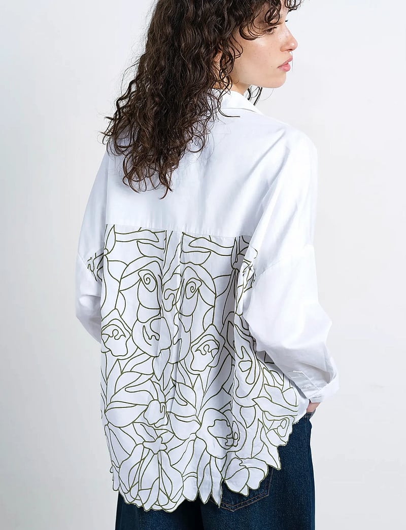 French Connection - LOTTA ALEXIS CUTOUT BACK SHIRT - long-sleeved shirts - linen white/khaki - 2