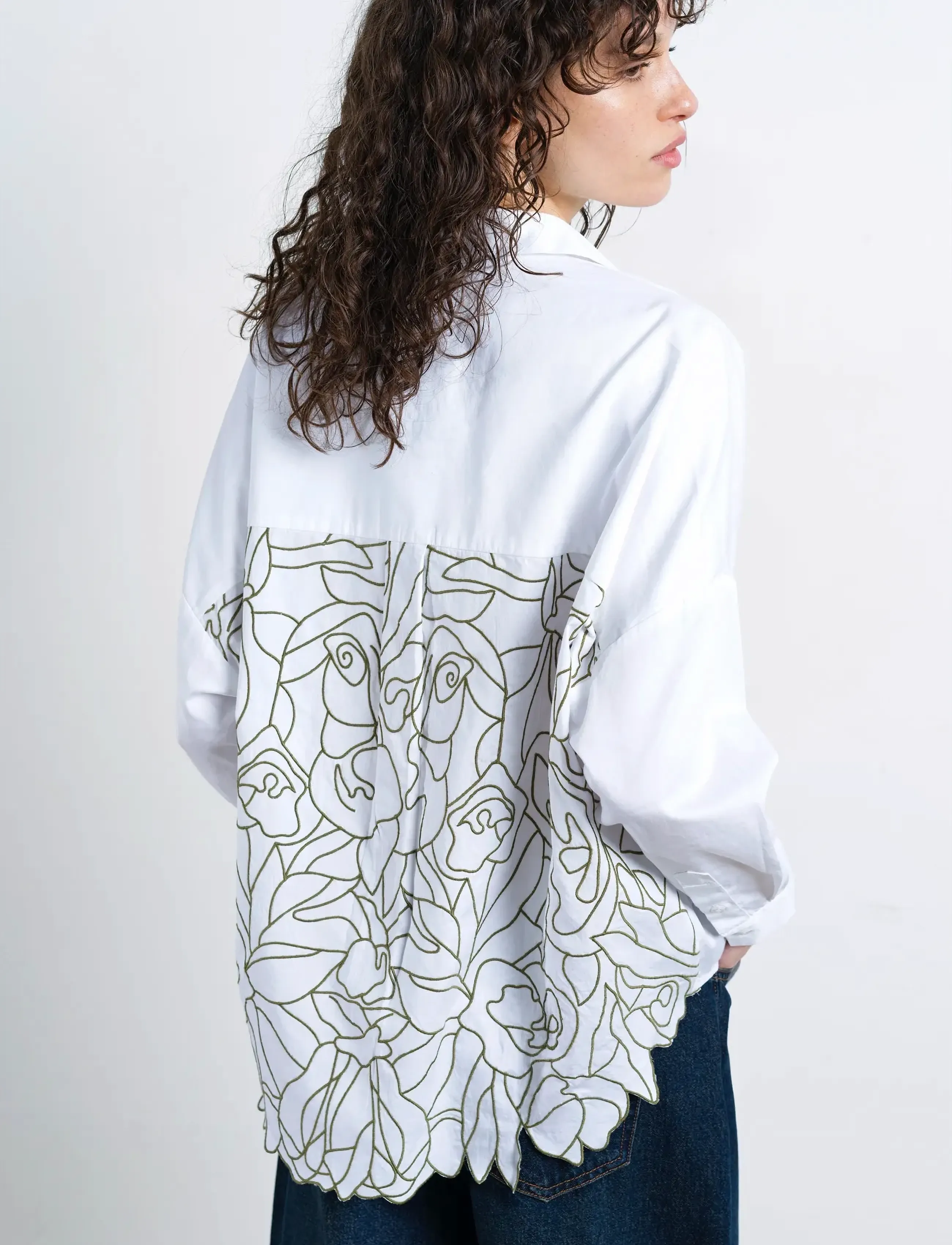 French Connection - LOTTA ALEXIS CUTOUT BACK SHIRT - long-sleeved shirts - linen white/khaki - 2
