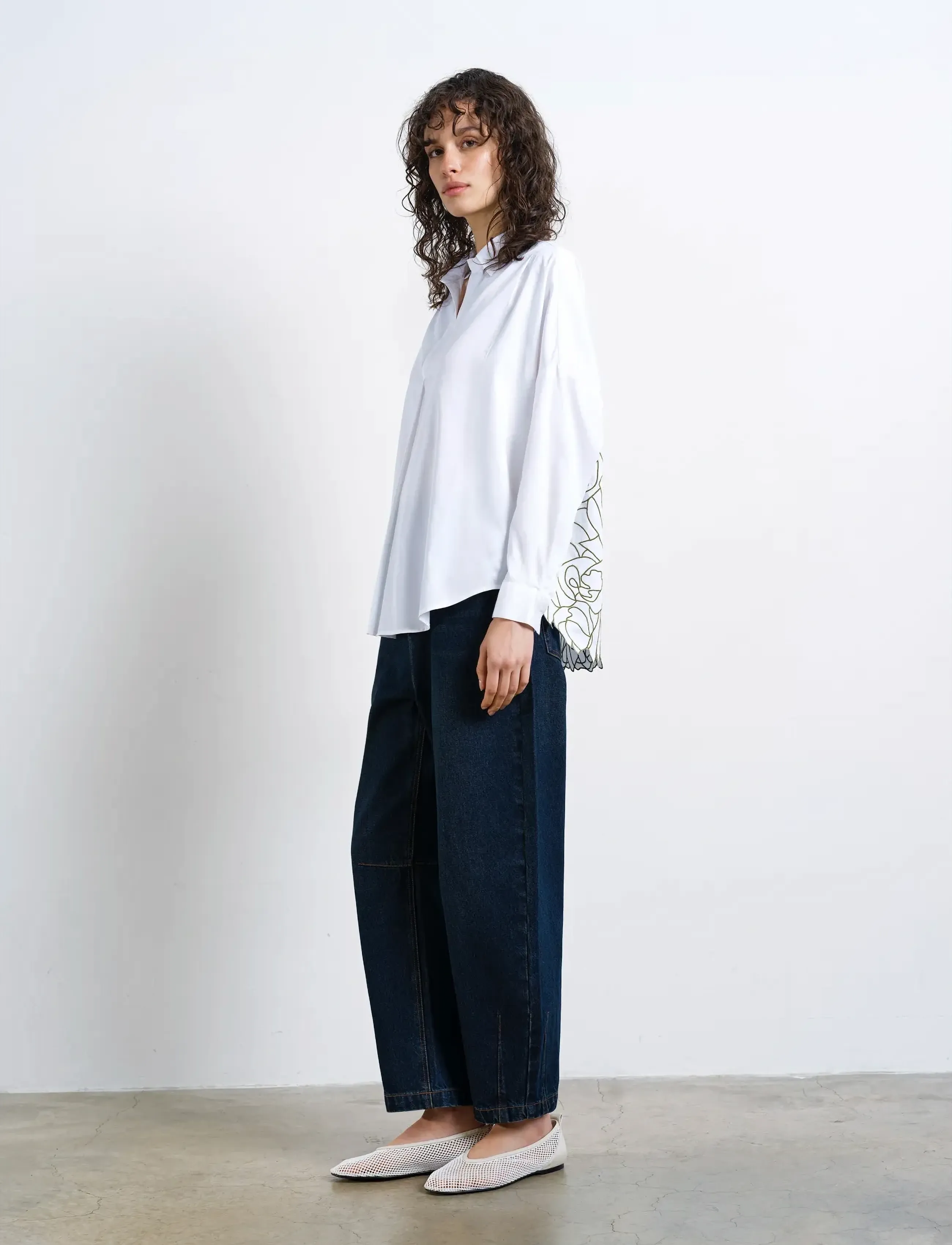 French Connection - LOTTA ALEXIS CUTOUT BACK SHIRT - long-sleeved shirts - linen white/khaki - 3