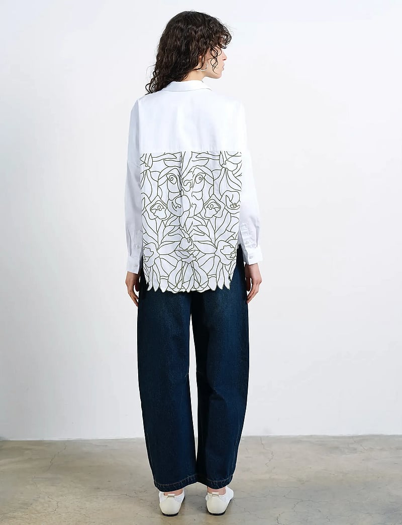 French Connection - LOTTA ALEXIS CUTOUT BACK SHIRT - long-sleeved shirts - linen white/khaki - 4