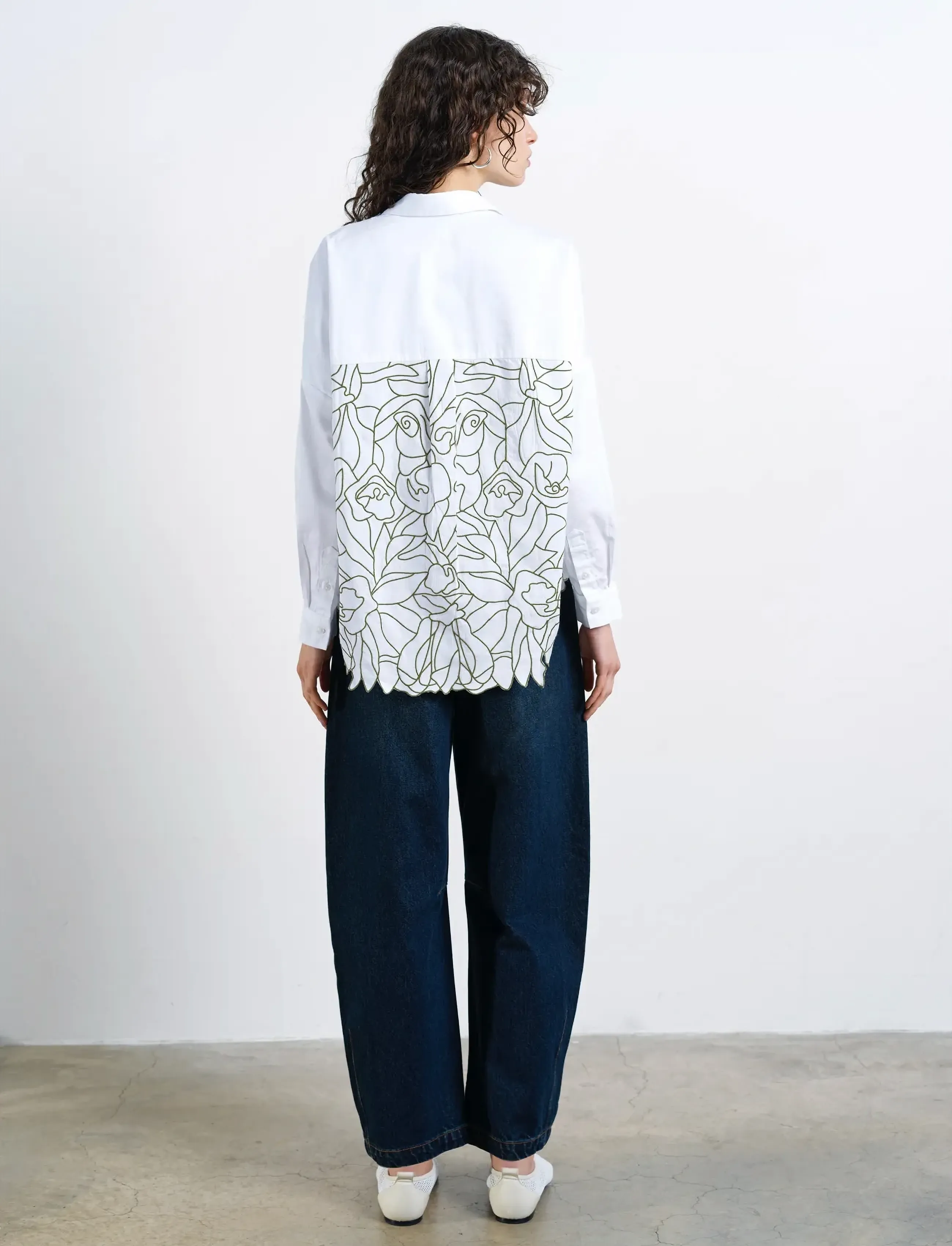 French Connection - LOTTA ALEXIS CUTOUT BACK SHIRT - long-sleeved shirts - linen white/khaki - 4