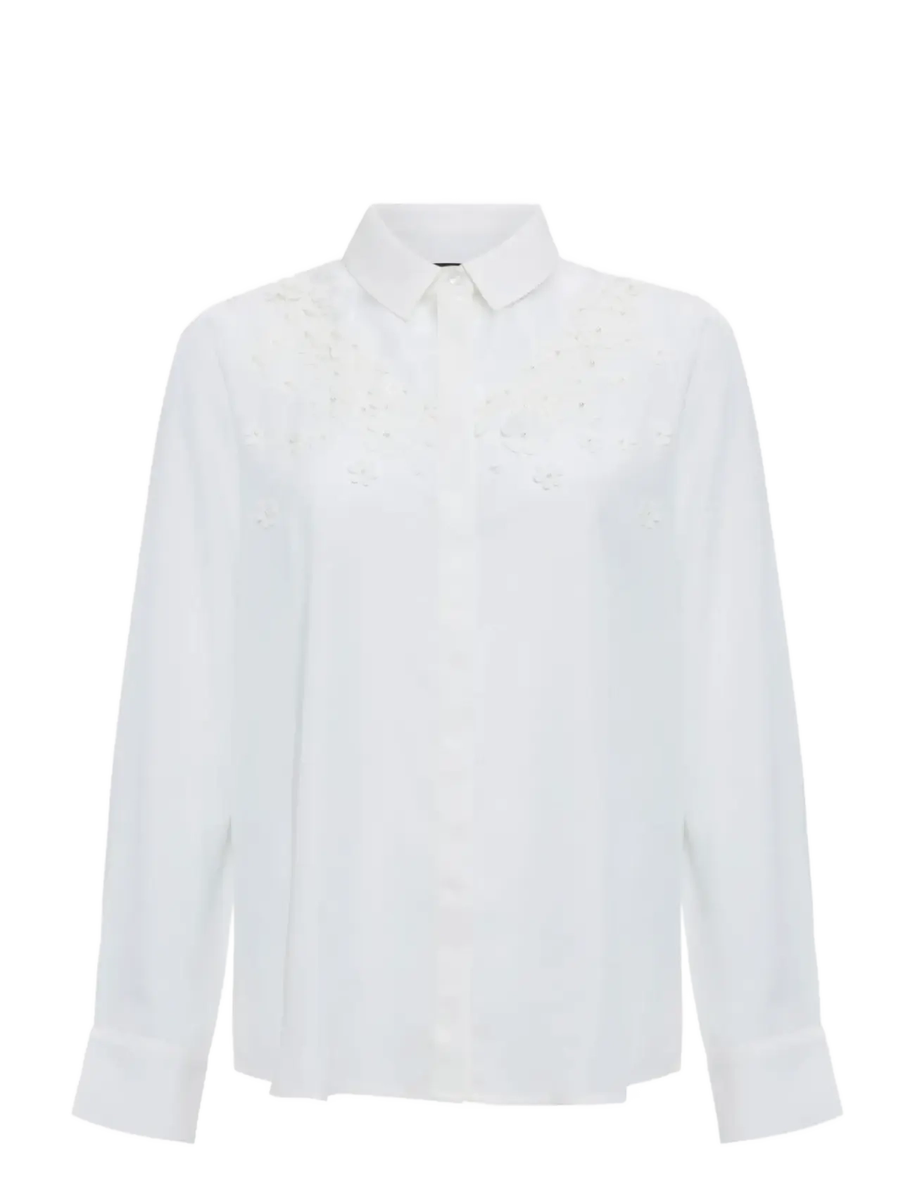 French Connection MILA GGT 3D FLORAL SHIRT - Transitional Layering - SUMMER WHITE / white
