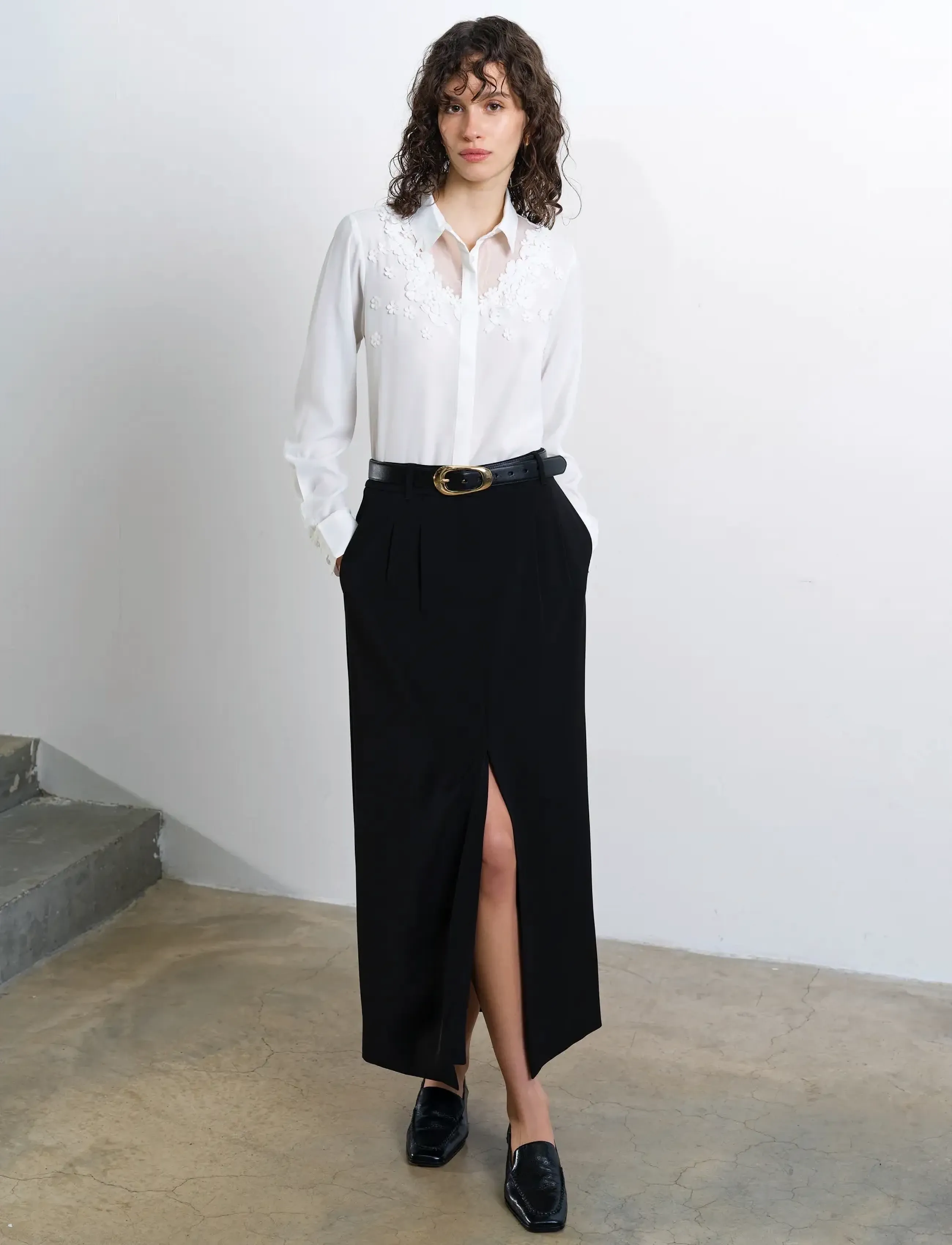 French Connection MILA GGT 3D FLORAL SHIRT - Blouses & Overhemden - SUMMER WHITE / white