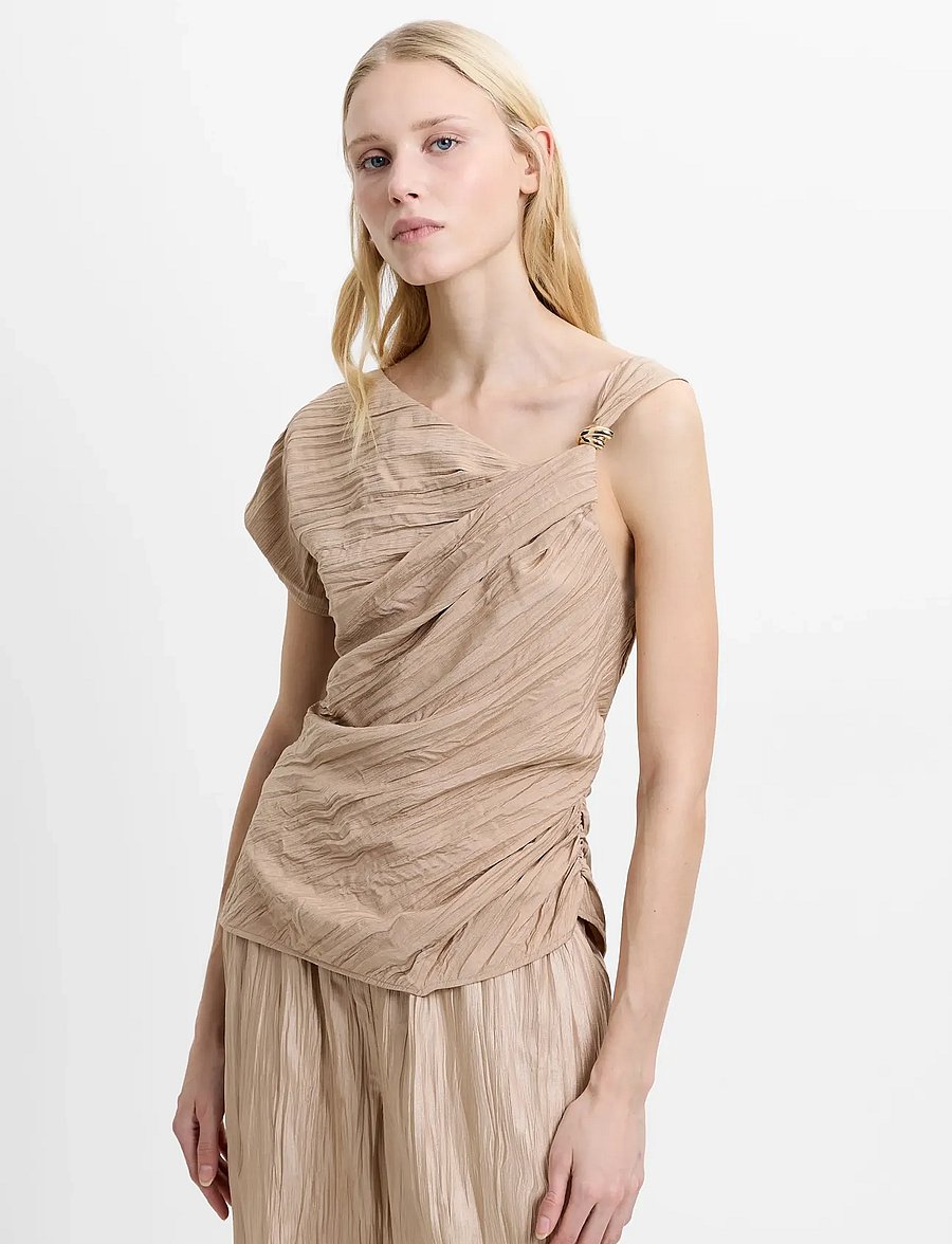 French Connection - NOVIE ASYMMETRIC TOP - topi bez piedurknēm - warm neutral - 0
