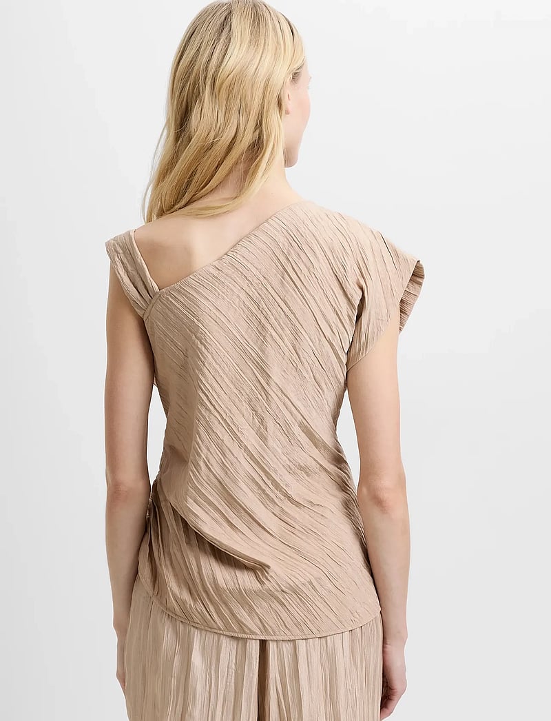 French Connection - NOVIE ASYMMETRIC TOP - sleeveless tops - warm neutral - 4