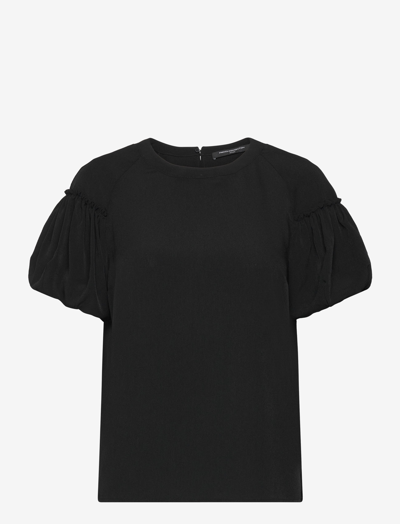 French Connection - CREPE LIGHT PUFF SLEEVE TOP - t-shirts - black - 0
