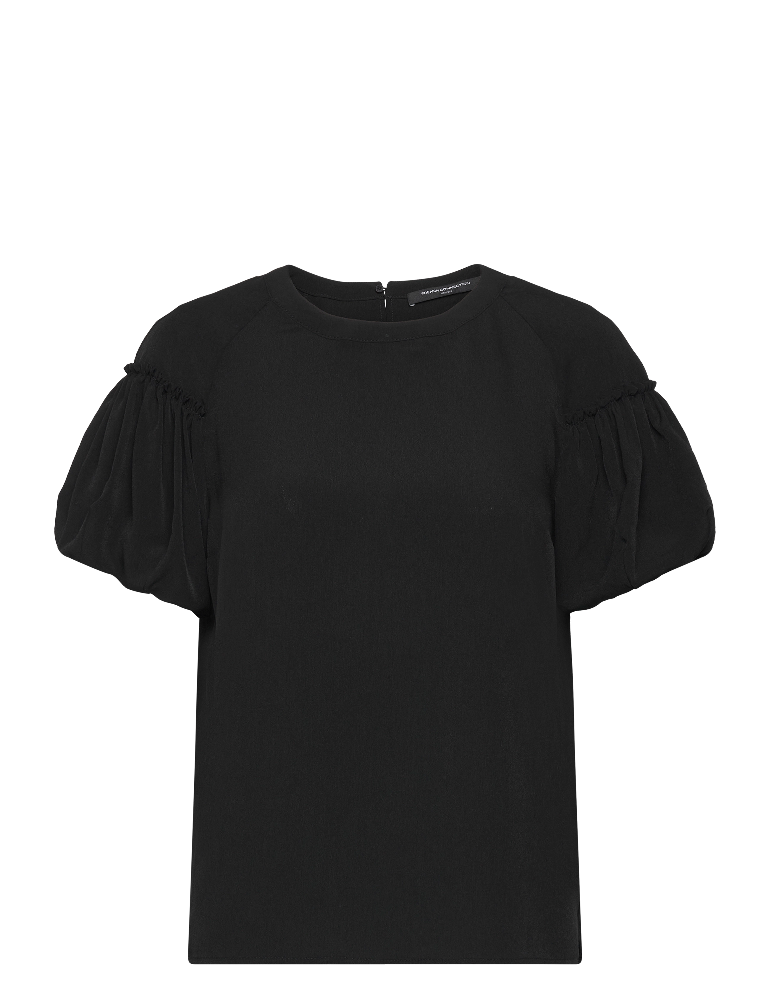 French Connection CREPE LIGHT PUFF SLEEVE TOP - Kläder - BLACK / black