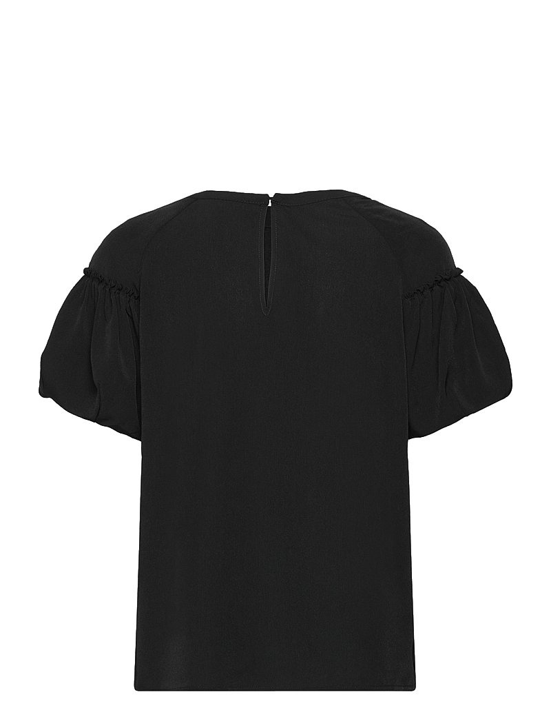 French Connection - CREPE LIGHT PUFF SLEEVE TOP - t-shirts - black - 1