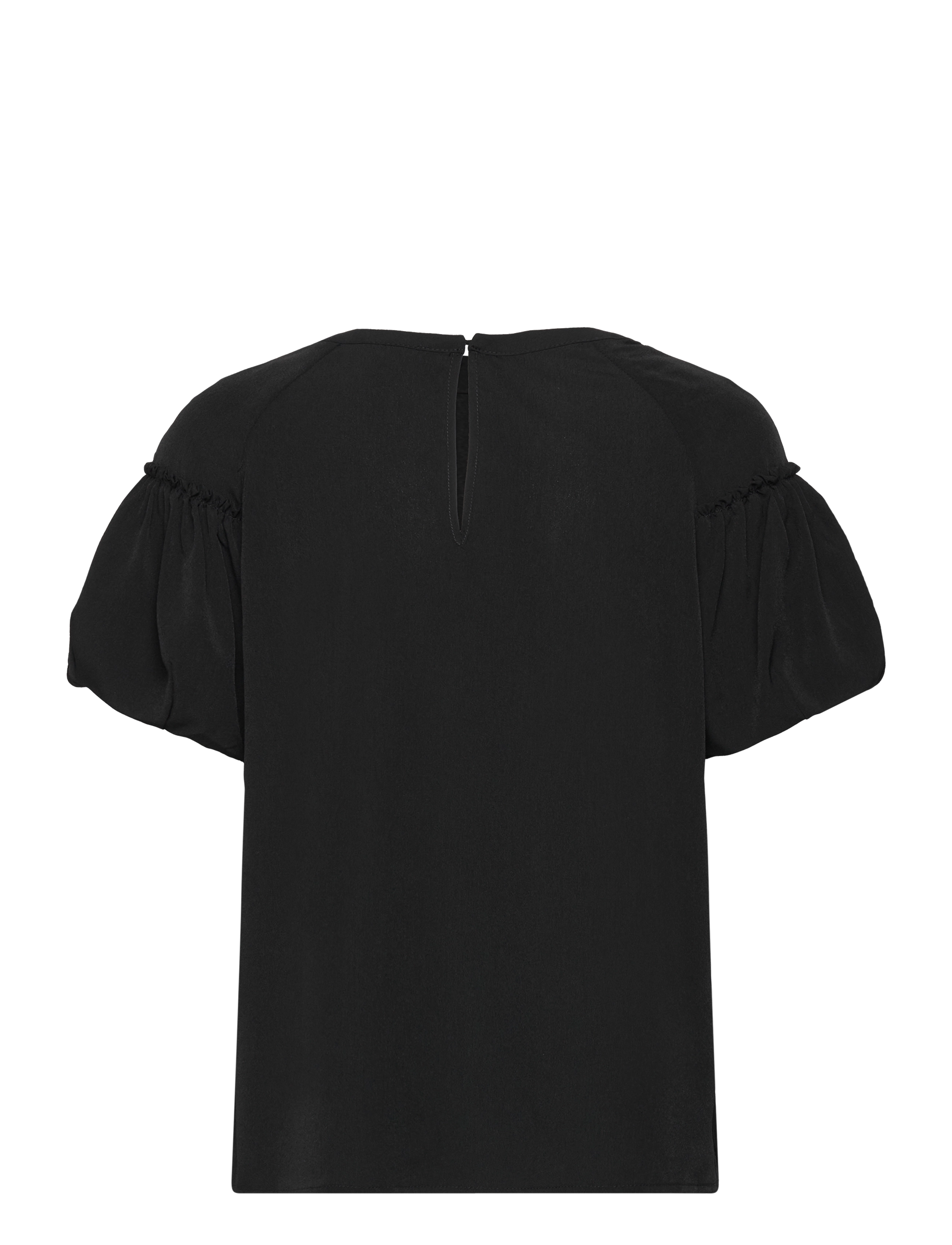 French Connection - CREPE LIGHT PUFF SLEEVE TOP - t-shirts - black - 1