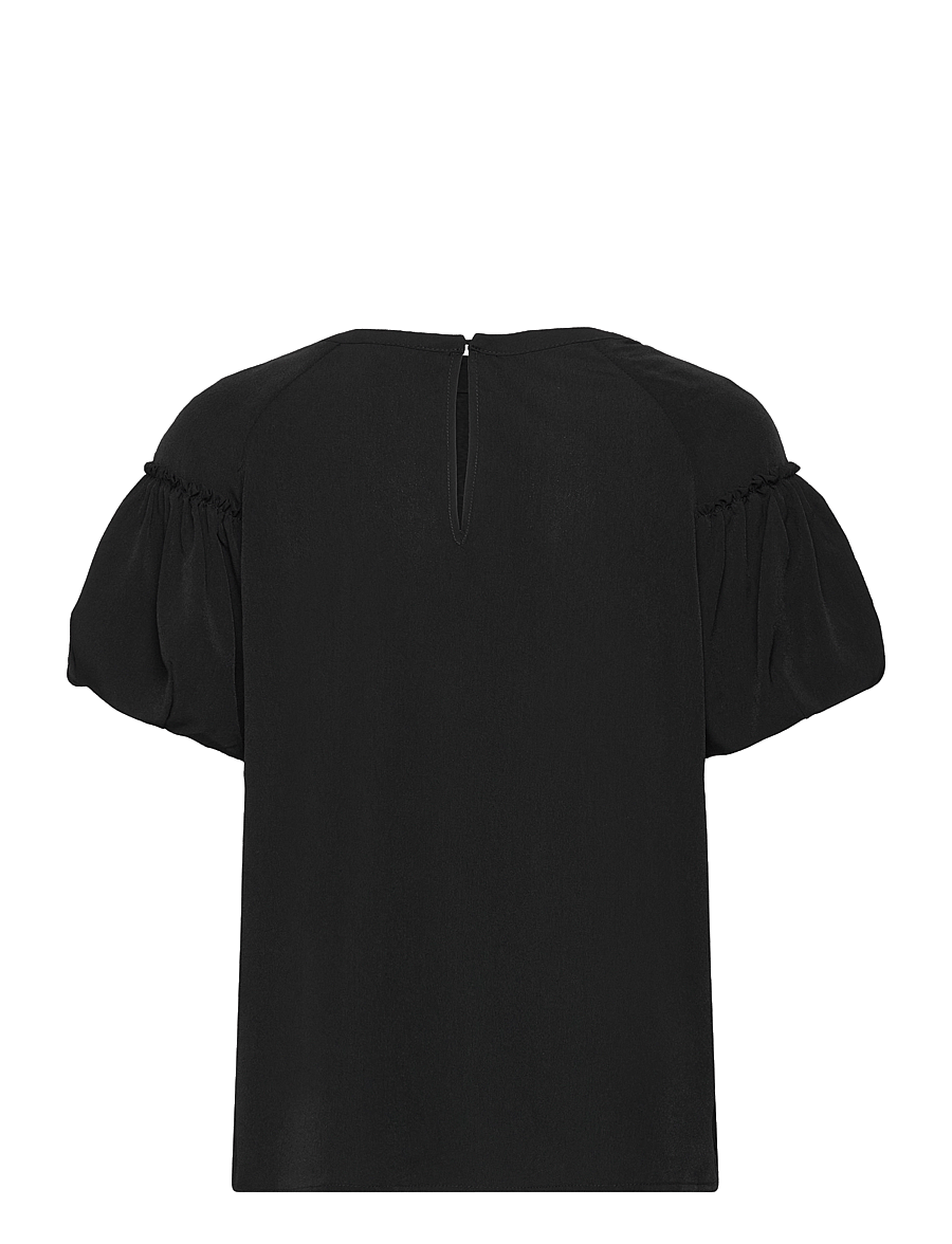 French Connection - CREPE LIGHT PUFF SLEEVE TOP - t-shirts - black - 1